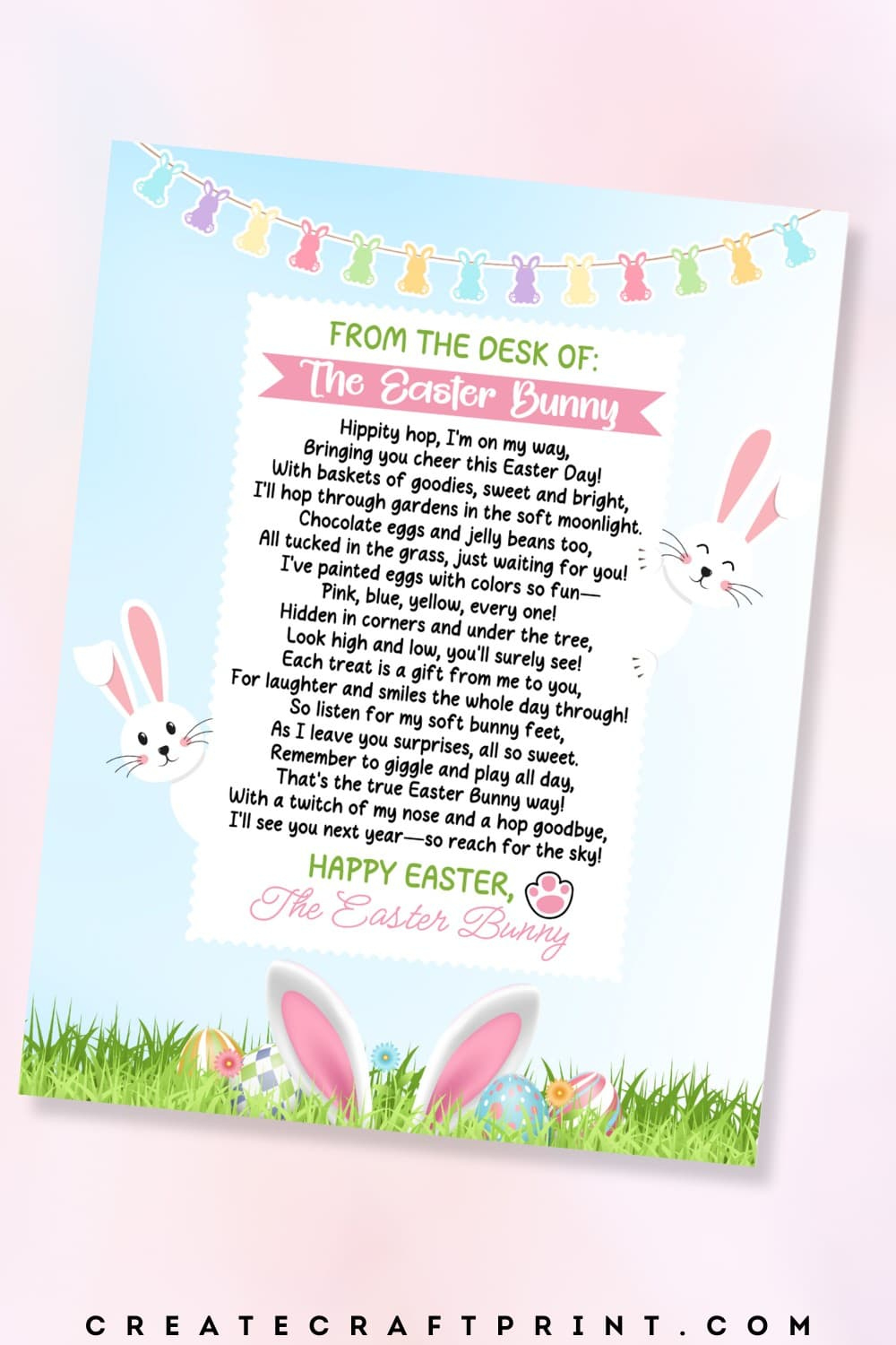 Free Printable Letter From The Easter Bunny - Create Craft Print throughout Printable Letter From Easter Bunny