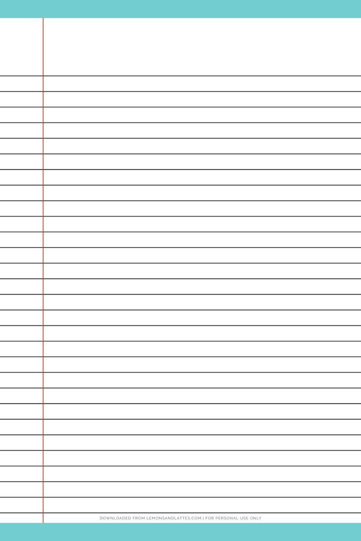 Free Printable Lined Notebook Paper pertaining to Free Printable Writing Paper with Lines
