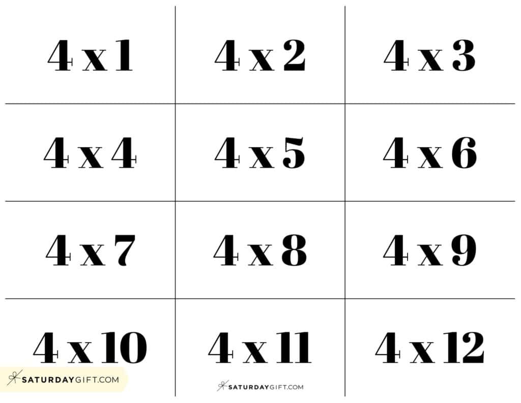 Free Printable Multiplication Flash Cards | Saturdaygift for Multiplication Table Flash Cards Printable