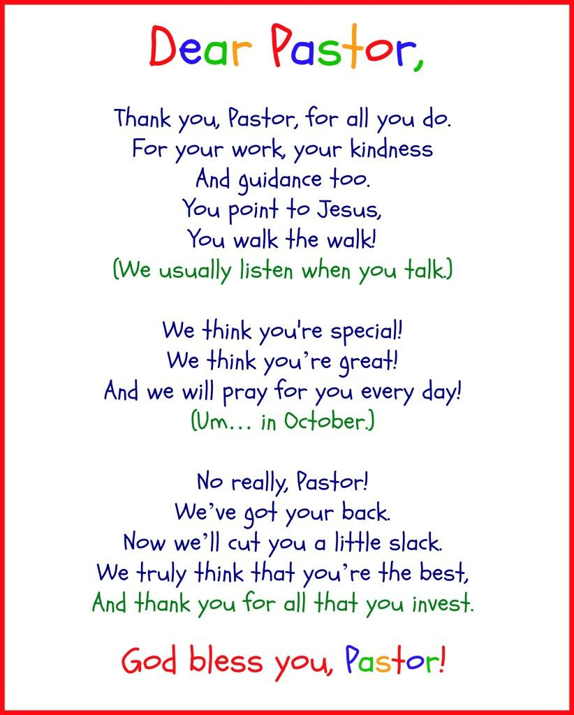 Free Printable Pastor Appreciation Poems - Printable Party Favors regarding Free Printable Pastor Appreciation Cards