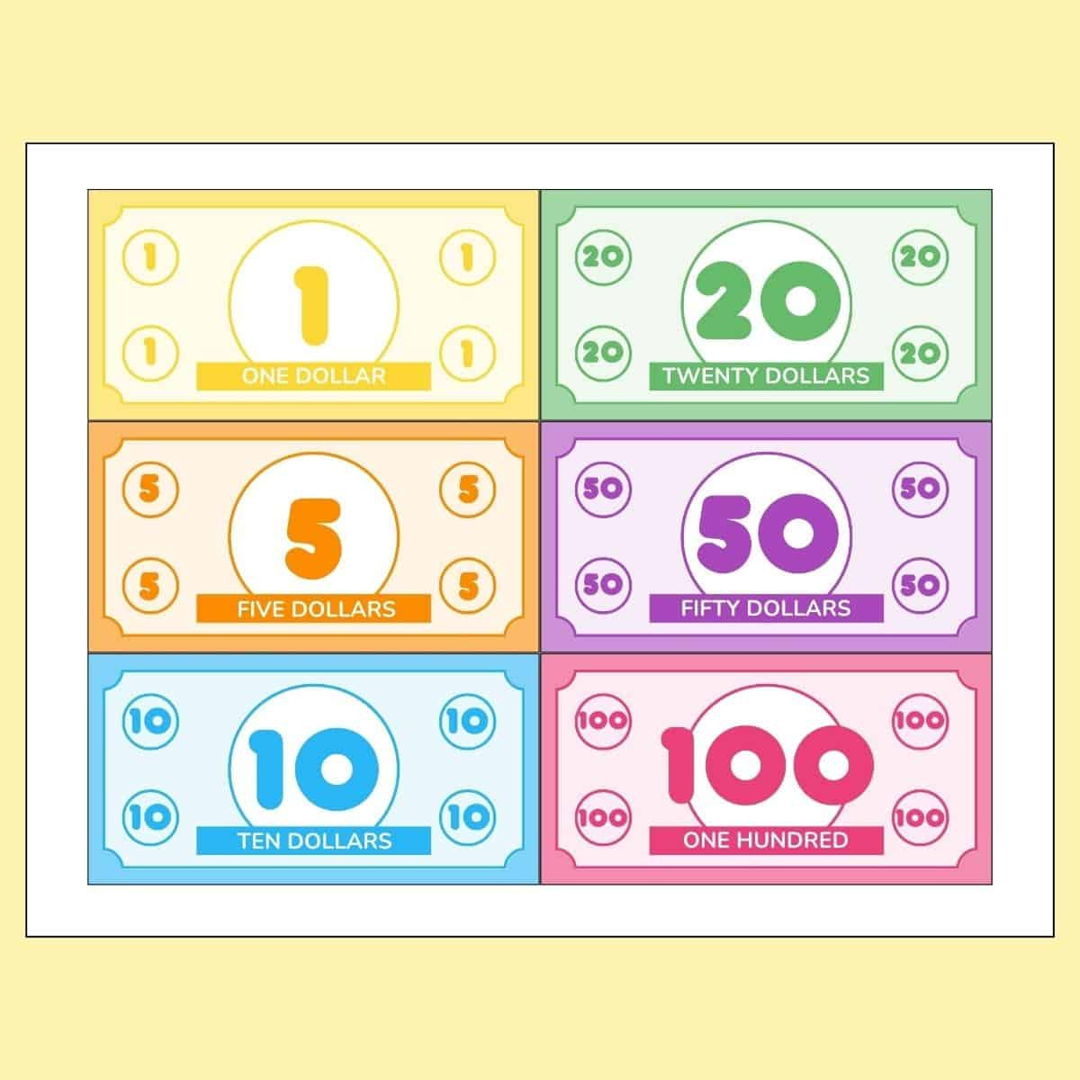 Free Printable Play Money For Classroom Or Kids' Games regarding Fake Money For Kids Printable