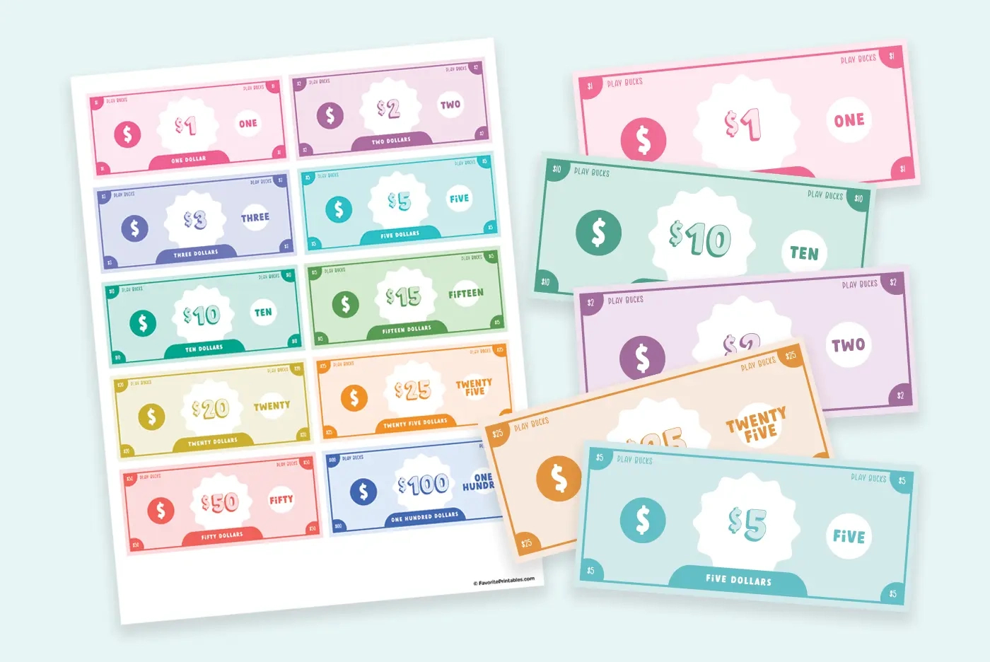 Free Printable Play Money For Kids - Favorite Printables for Fake Money For Kids Printable