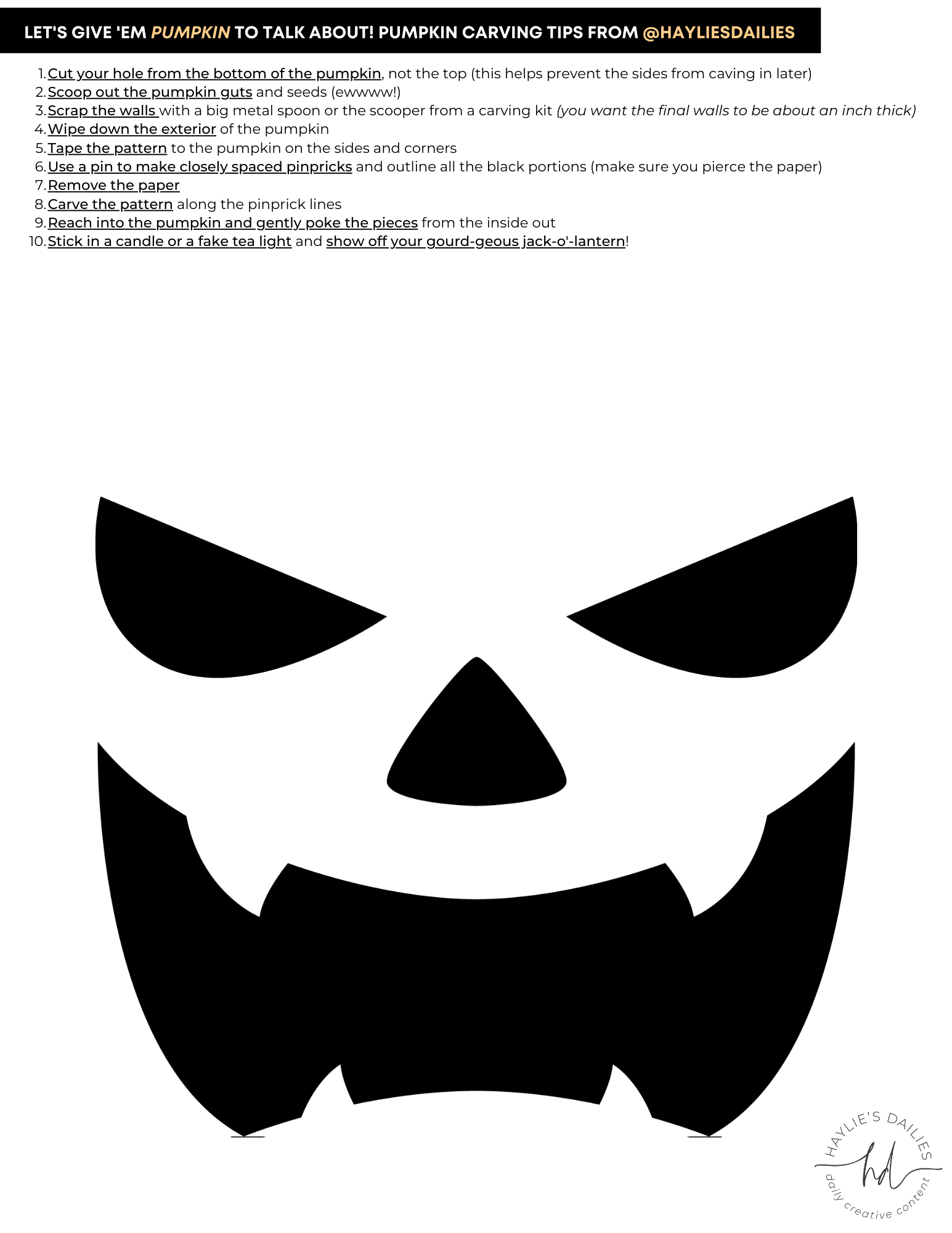 Free Printable Pumpkin Carving Patterns For The Most Boo-Tiful in Jack O Lantern Patterns Printable