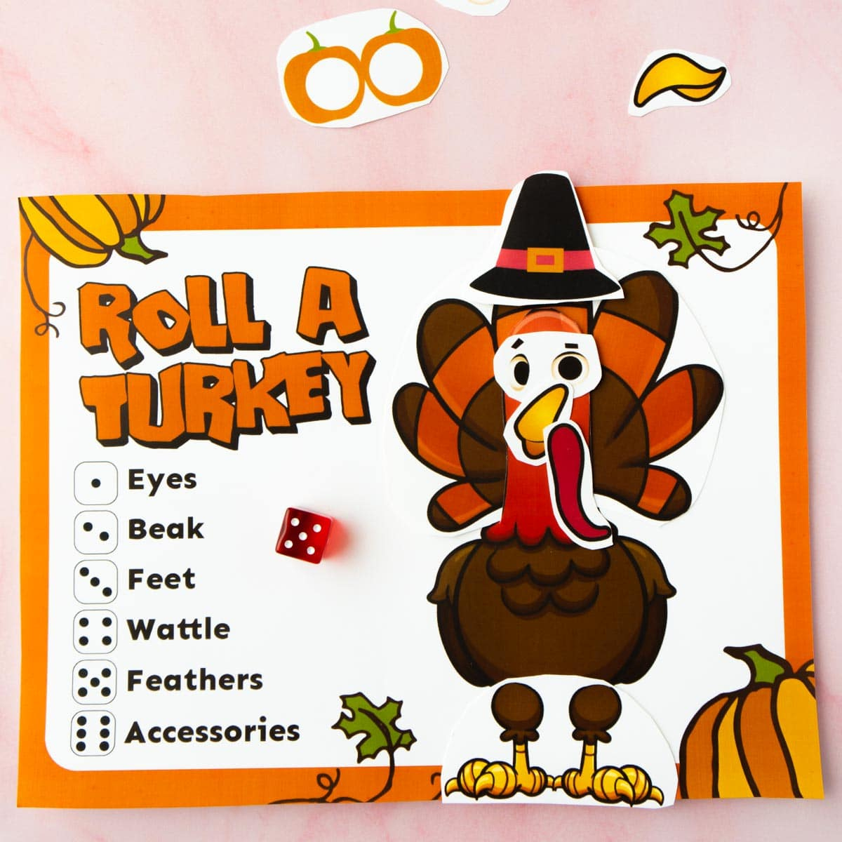 Free Printable Roll A Turkey Dice Game - Play Party Plan in Roll a Turkey Free Printable