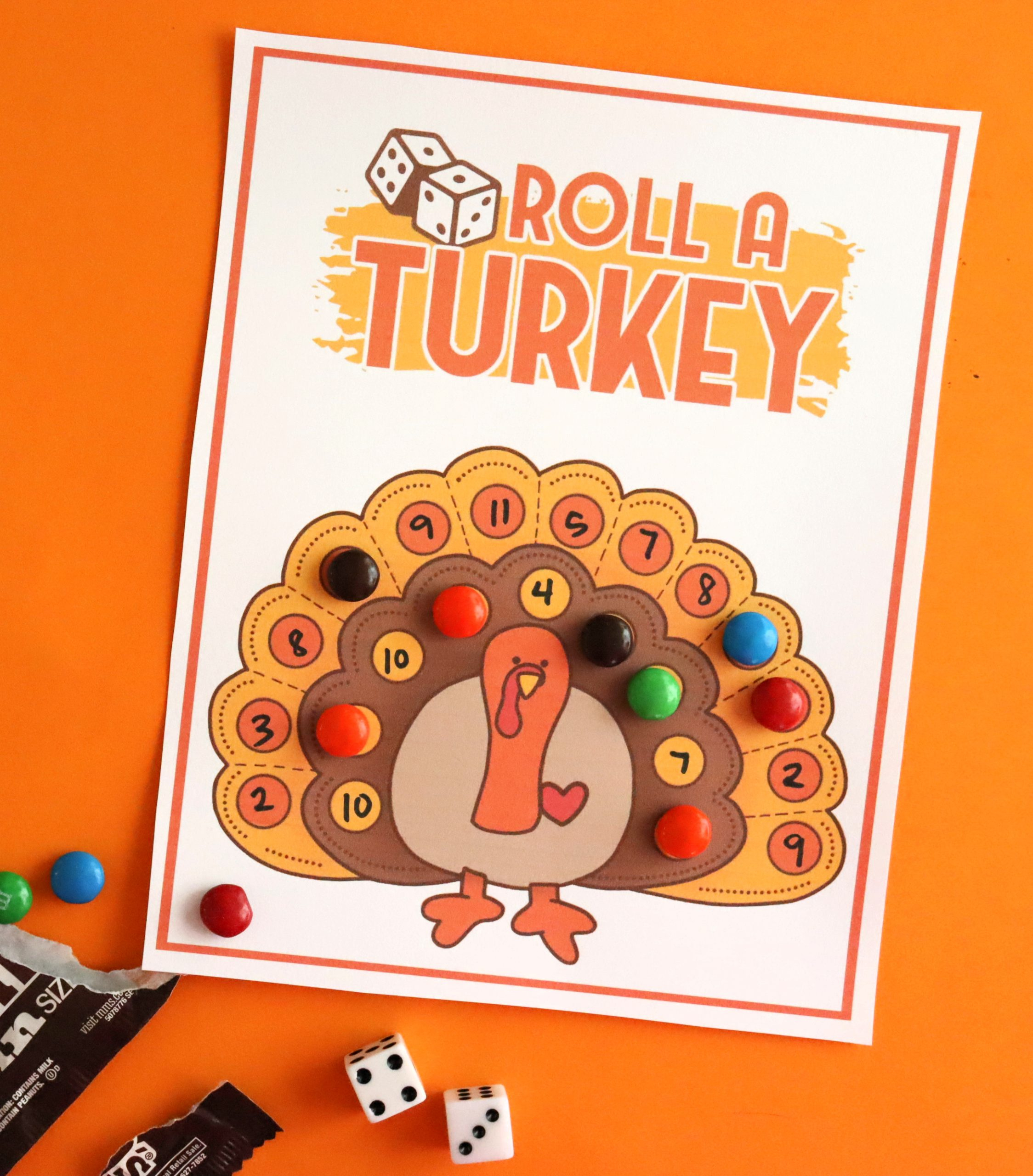 Free Printable Roll-A-Turkey Game – A Fun Thanksgiving Activity intended for Roll A Turkey Free Printable