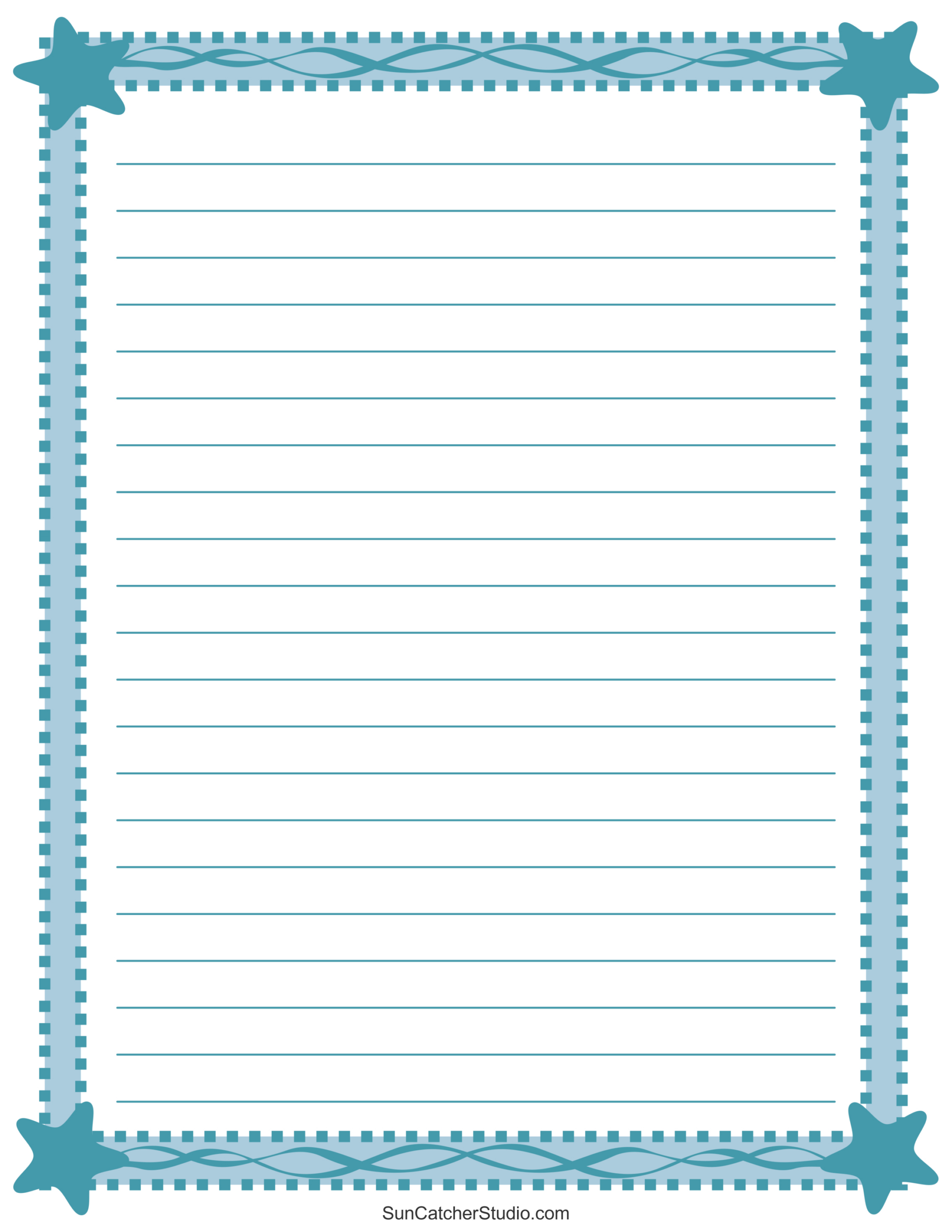 Free Printable Stationery And Lined Letter Writing Paper – Free within Borders For Paper Free Printable