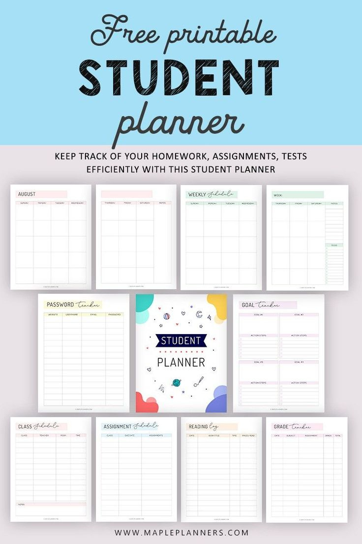 Free Printable Student Planner | Keep Track Of School Activities pertaining to Student Planner Printable Free