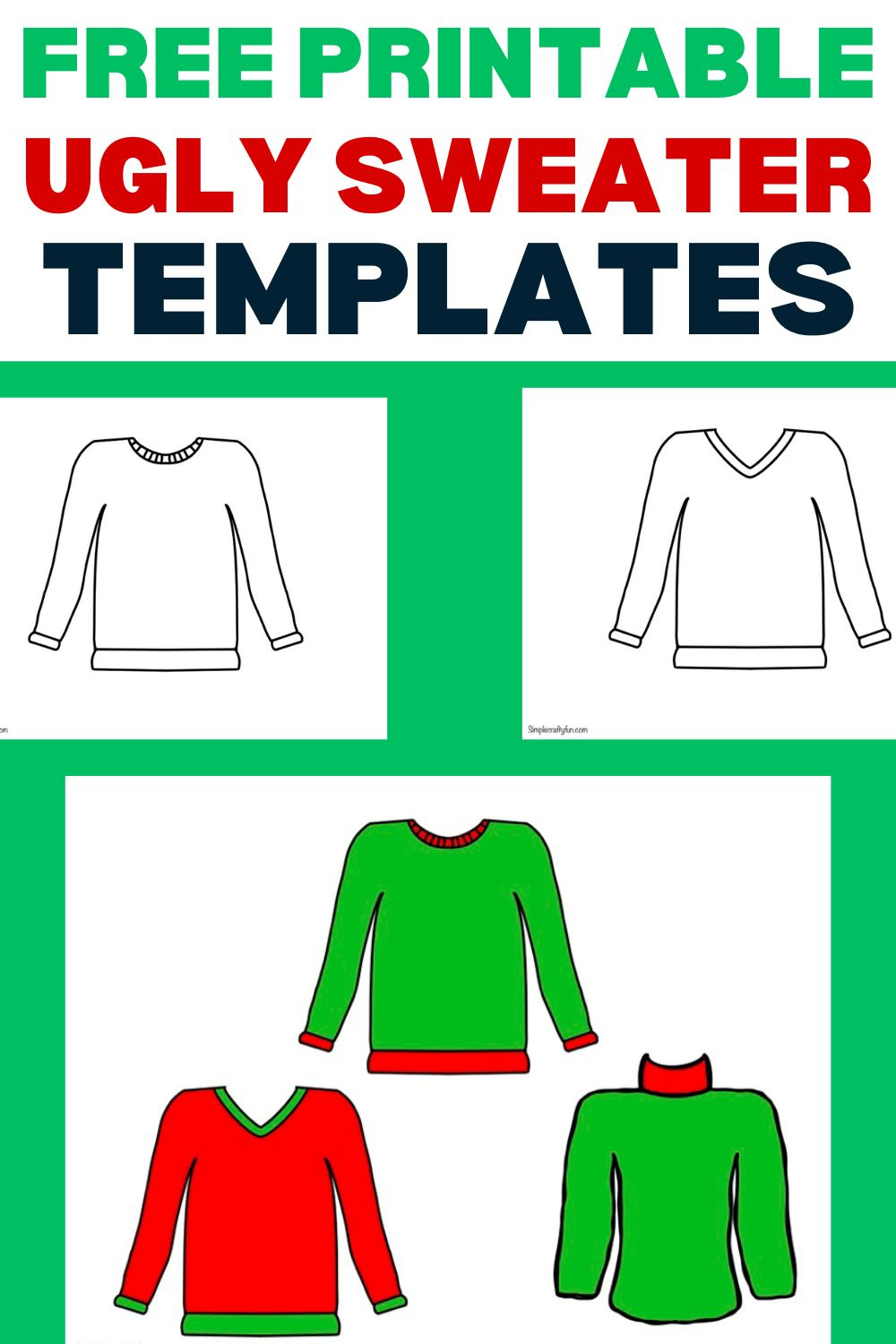 Free Printable Sweater Templates For Crafts - within Free Printable Ugly Sweater Template