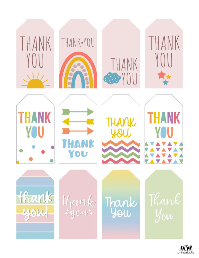 Free Printable Thank You Tags - 300 Tags | Printabulls with regard to Free Printable Thank You Labels