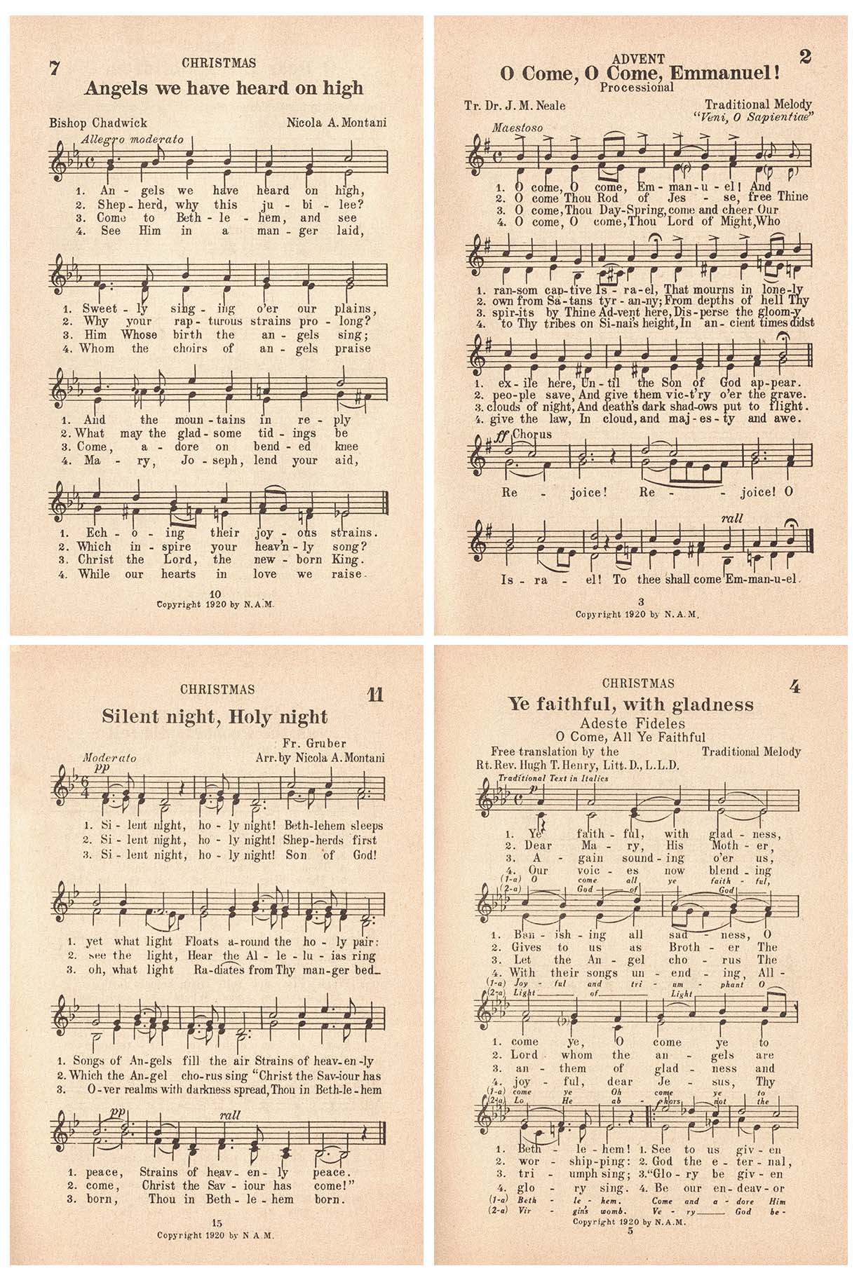 Free Printable Vintage Christmas Sheet Music Hymns • Rose Clearfield regarding Printable Vintage Christmas Music Sheets