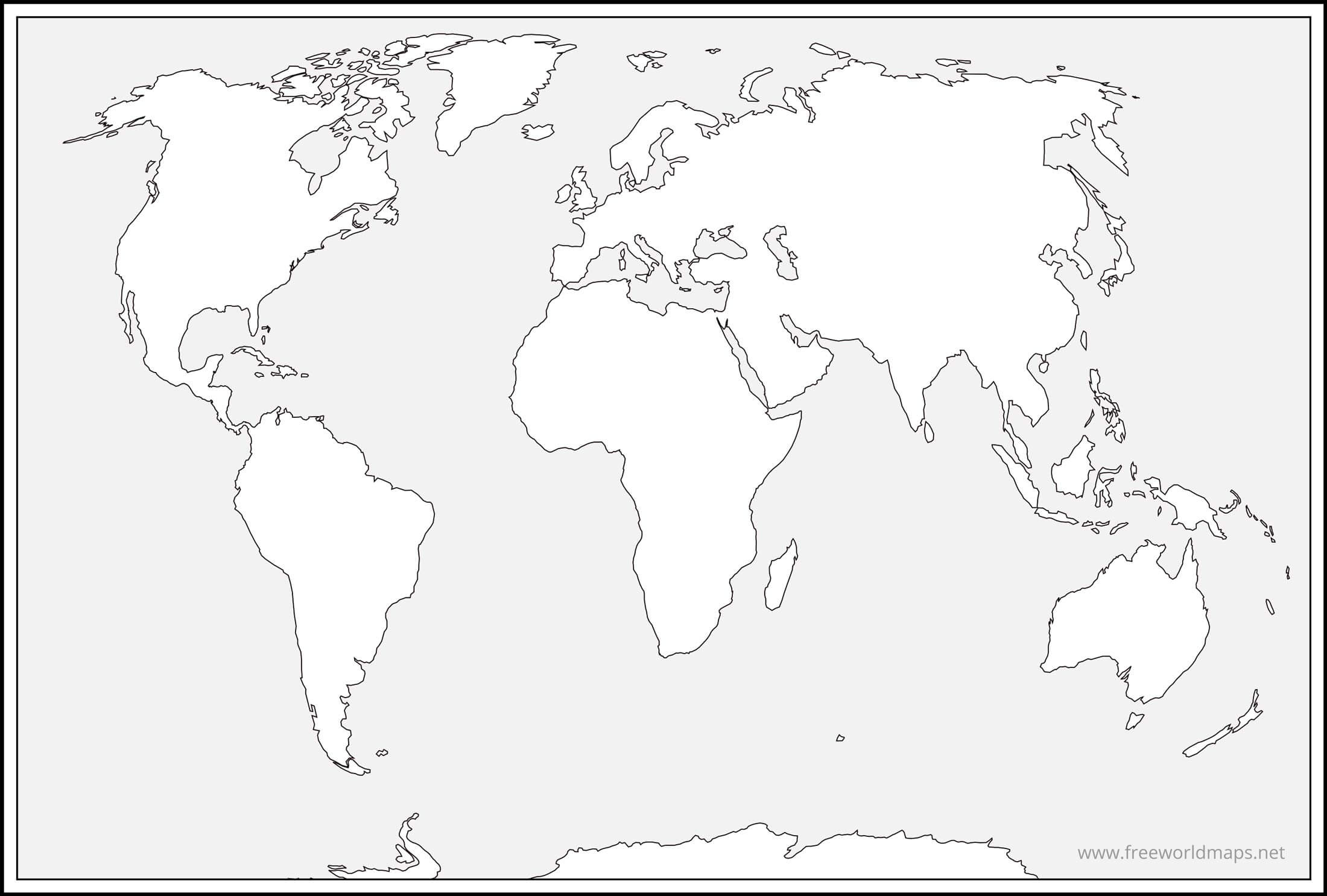 Free Printable World Maps within Map of the World Blank Printable