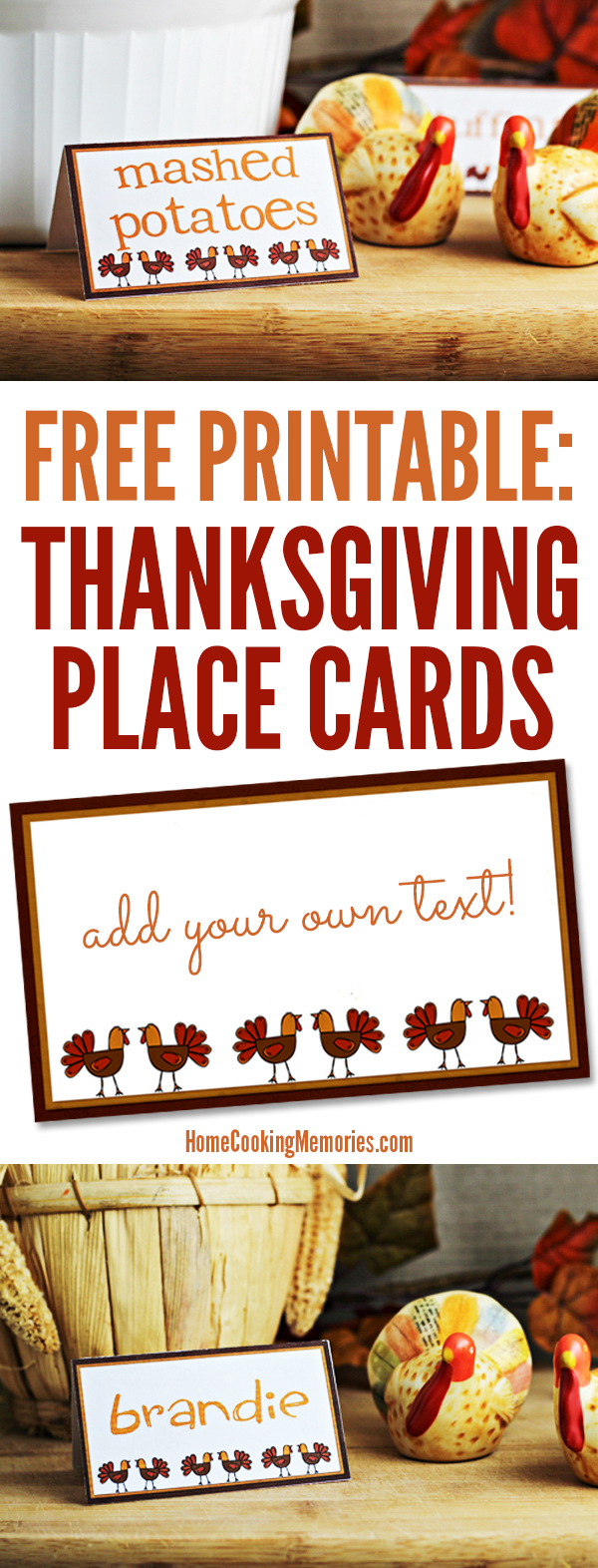 Free Printables: Thanksgiving Place Cards - Home Cooking Memories in Free Printable Place Cards For Thanksgiving Dinner