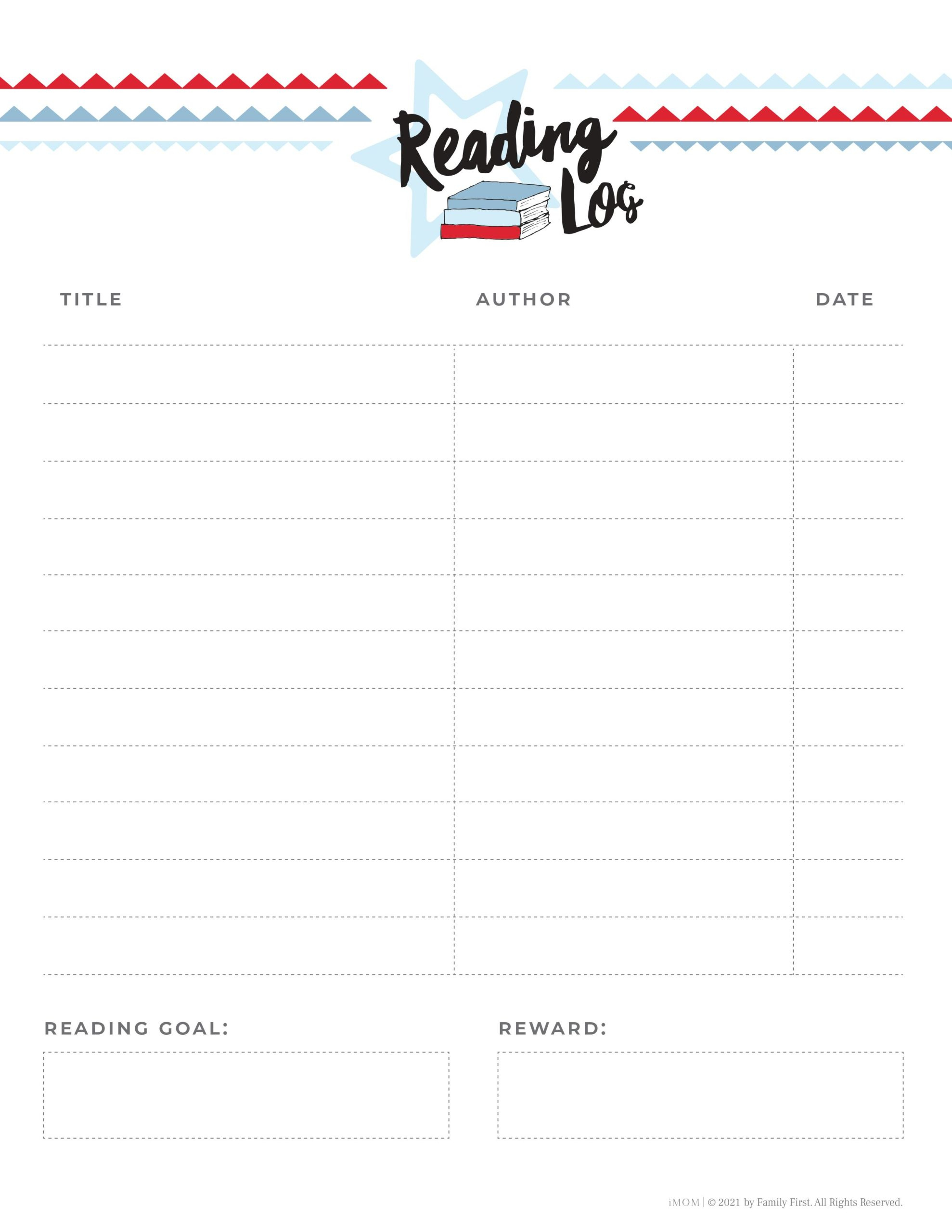 Free Reading Log Printable For Kids - Imom inside Free Printable Reading Log