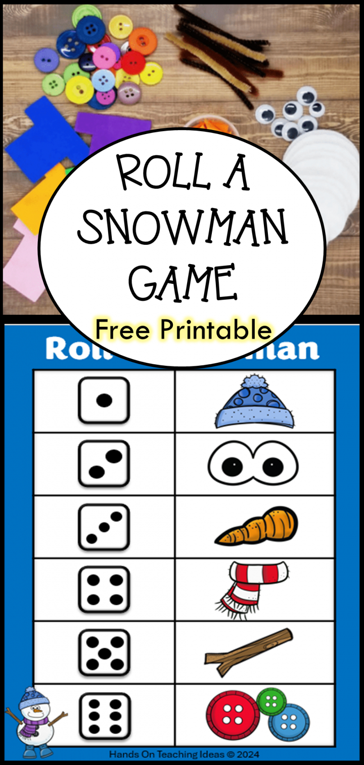 Free Roll A Snowman Game - in Roll A Snowman Dice Game Free Printable