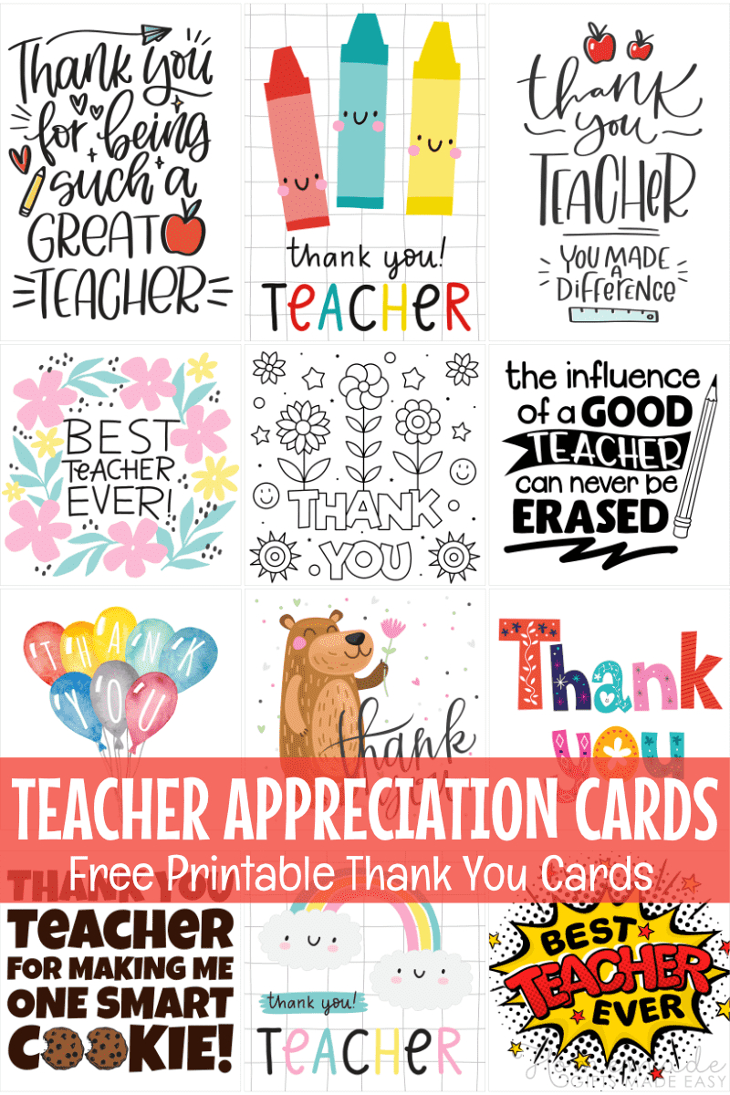 Free Teacher Appreciation Cards &amp;amp; Thank You Cards For Teachers 2025 intended for Free Teacher Appreciation Printables