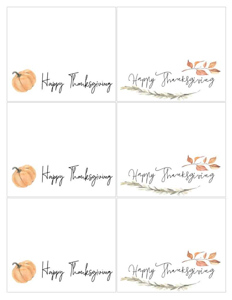 Free Thanksgiving Placecards – Morning Motivated Mom throughout Free Printable Place Cards For Thanksgiving Dinner