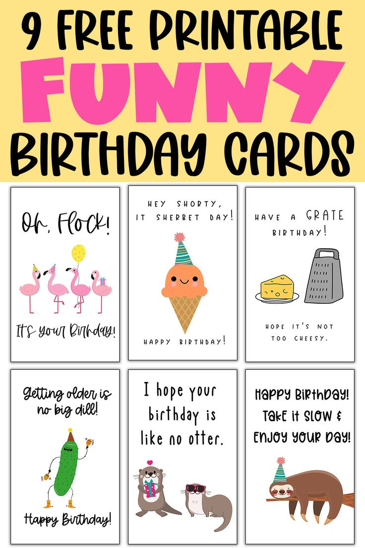 Funny Homemade Birthday Cards - 9 Free Printable Funny Birthday Cards intended for Happy Birthday Card Printable Funny