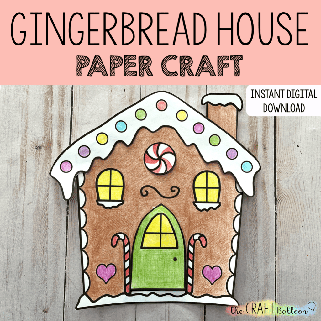 Gingerbread House - The Craft Balloon inside Paper Printable Gingerbread House Template
