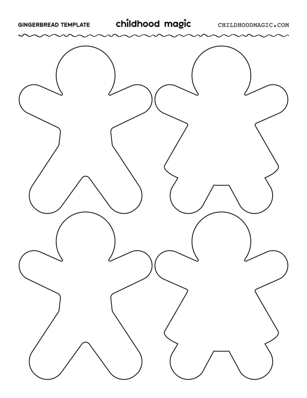 Gingerbread Man Template - Free Printable - Childhood Magic throughout Printable Outline of Gingerbread Man