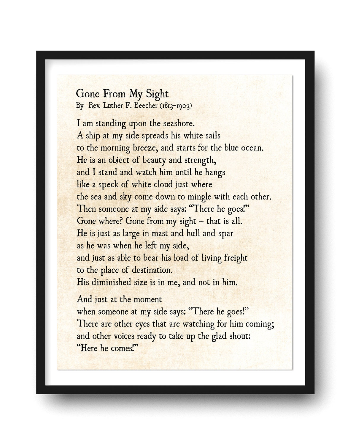 Gone From My Sight, Luther Beecher Grief Poem, What Is Dying within Gone From My Sight Printable Version Free Download
