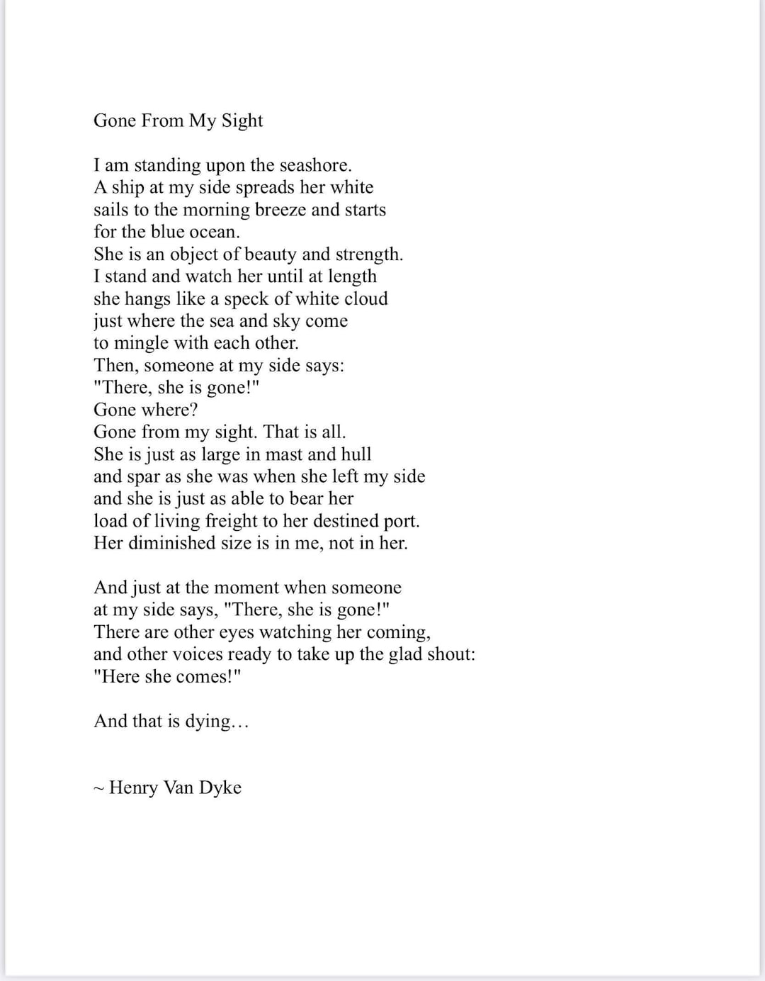Gone From My Sight Poem Pdf Download - Etsy with Gone From My Sight Printable Version Free Download