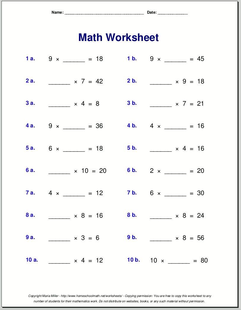 Grade 4 Multiplication Worksheets within Free Printable Worksheets For 4Th Grade