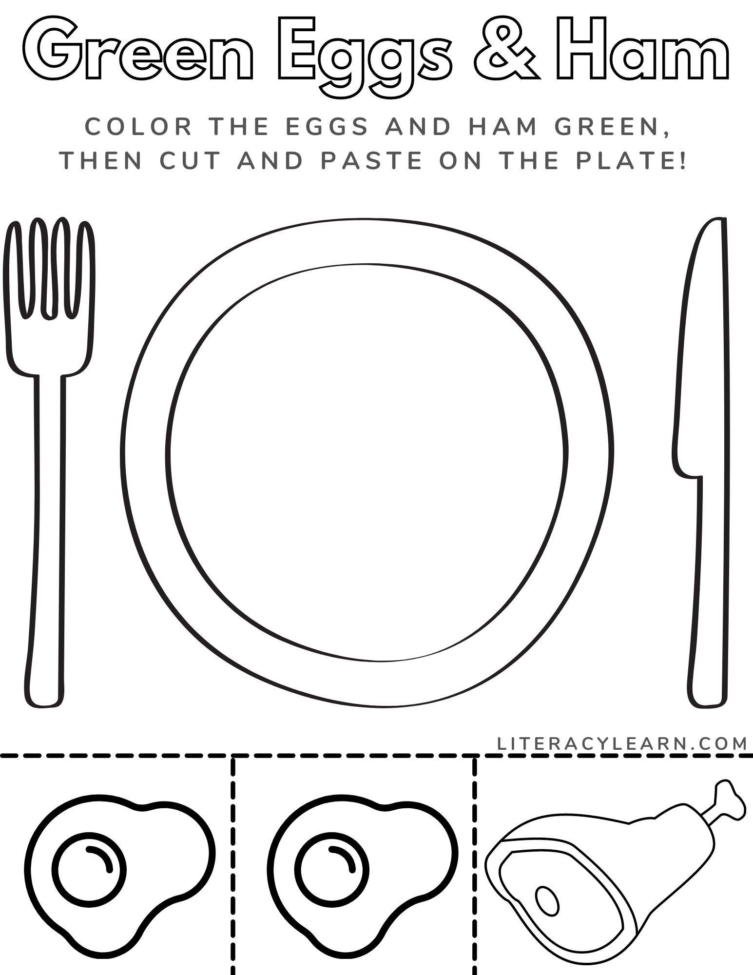 Green Eggs &amp;amp; Ham Printable Worksheet - Literacy Learn inside Printable Green Eggs and Ham Activities