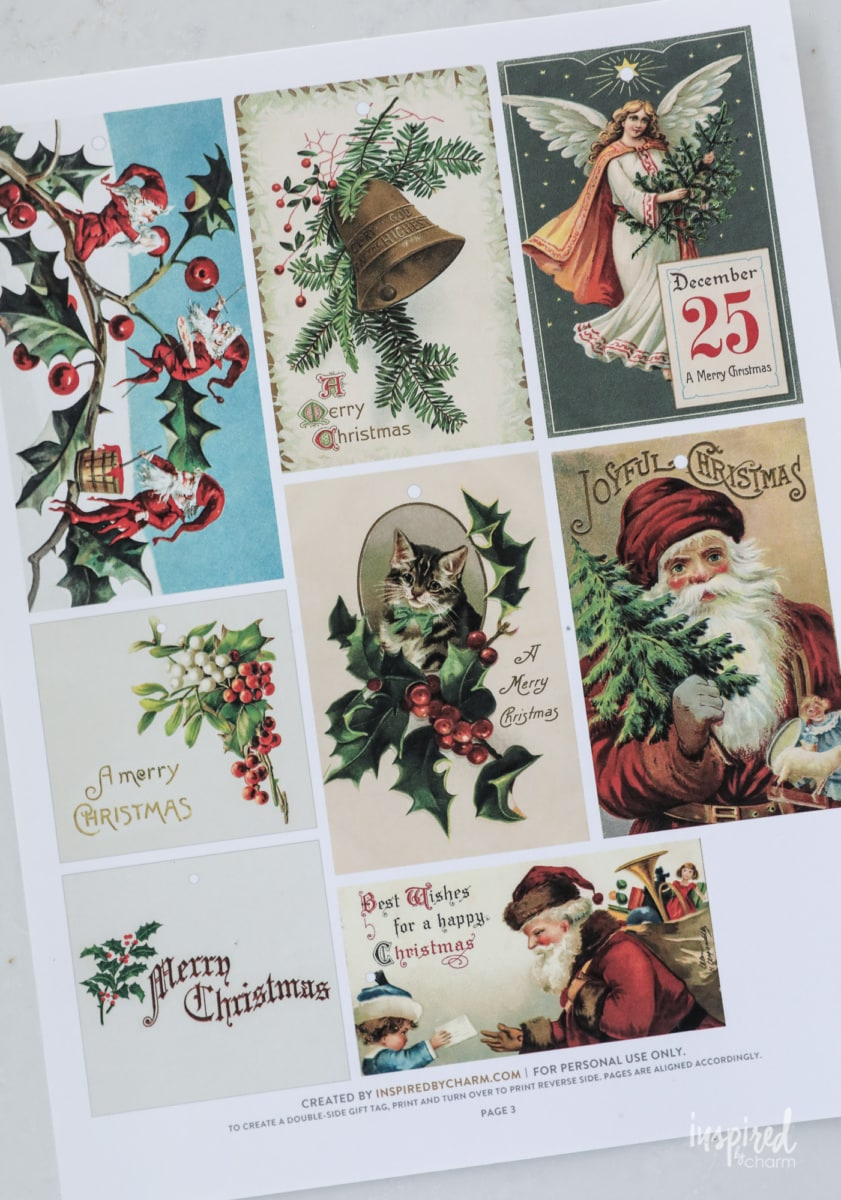 Handmade Vintage-Inspired Christmas Gift Tags throughout Free Vintage Christmas Tag Printables