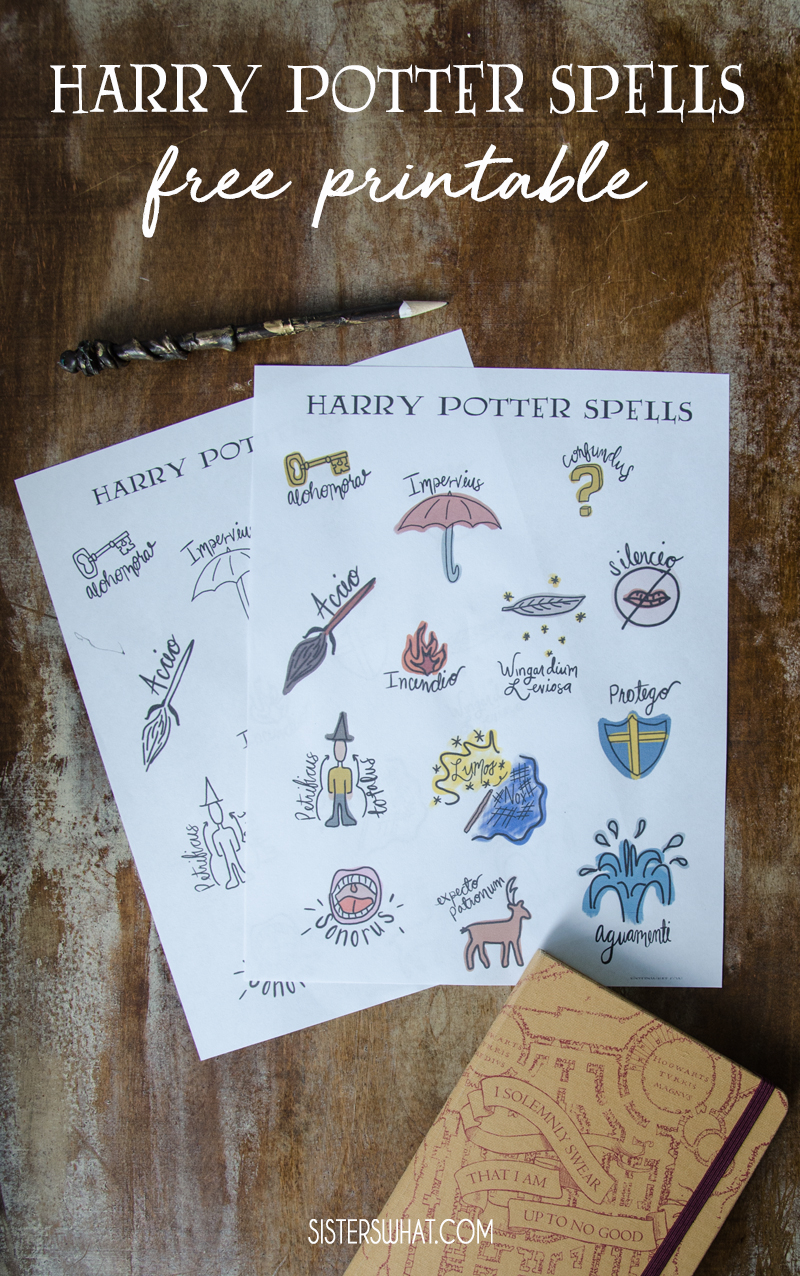 Harry Potter Printable Spells - Sisters, What! pertaining to List of Harry Potter Spells Printable