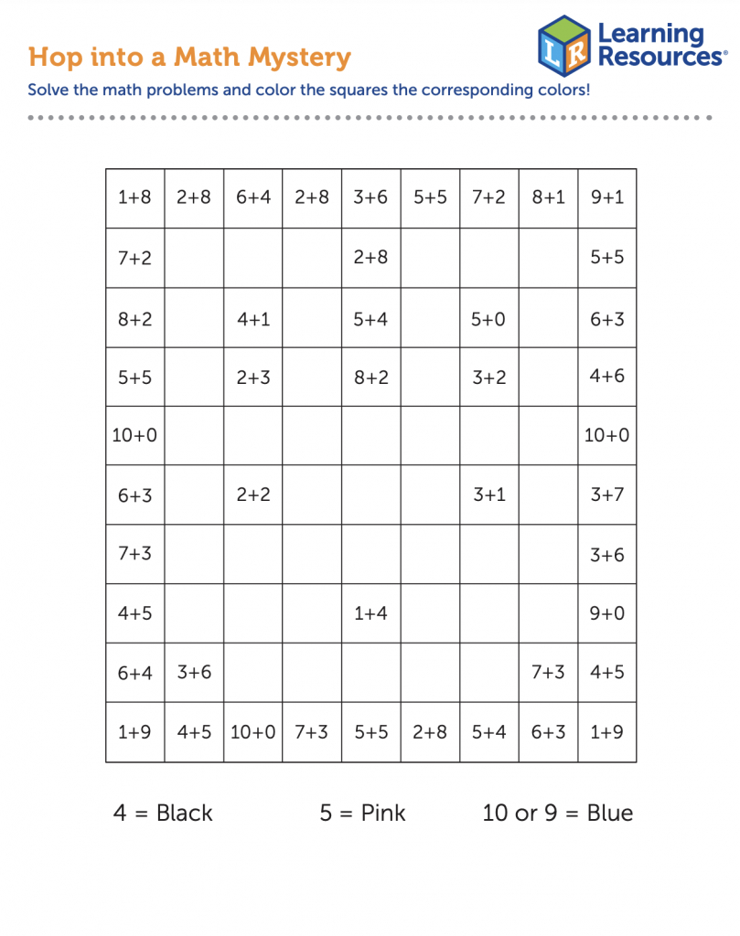 Hop Into A Math Mystery! - Worksheets Library pertaining to Free Printable Math Mystery Pictures