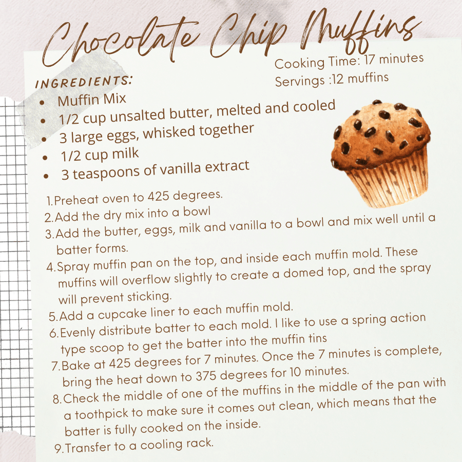 How To Make Chocolate Chip Muffin Mix - Big Bear'S Wife intended for Printable Step By Step Muffin Recipe