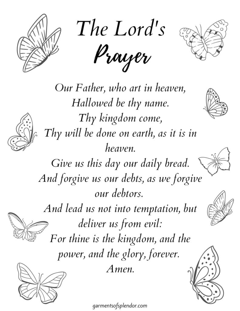 How To Pray The Lord'S Prayer With Power (Free Printables Inside!) - inside Free Printable Our Father Prayer