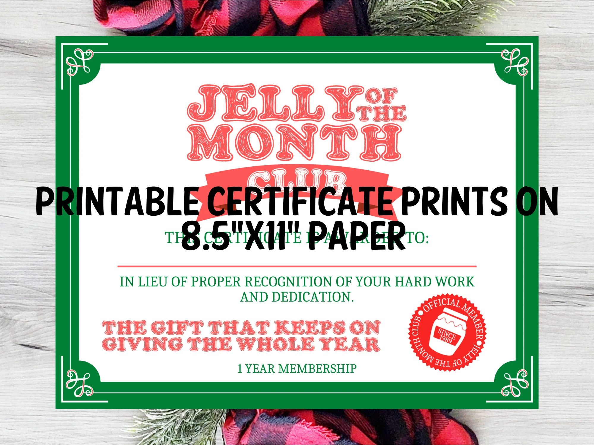 Jelly Of The Month Club Printable - Printable Party Favors pertaining to Jelly of the Month Club Certificate Free Printable
