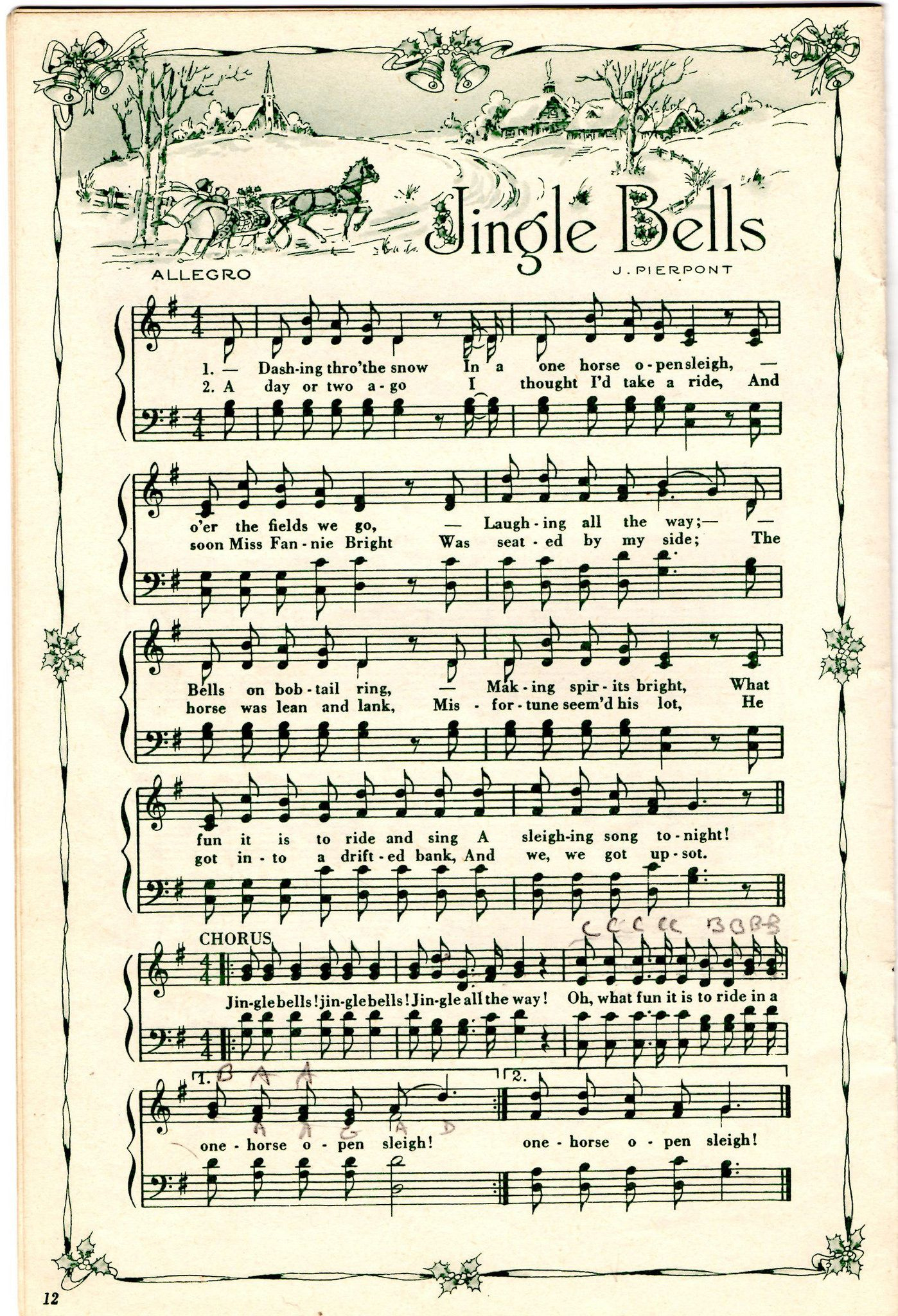 Jingle Bells - Christmas Sheet Music | Small Home Big Start with Printable Sheet Music Jingle Bells