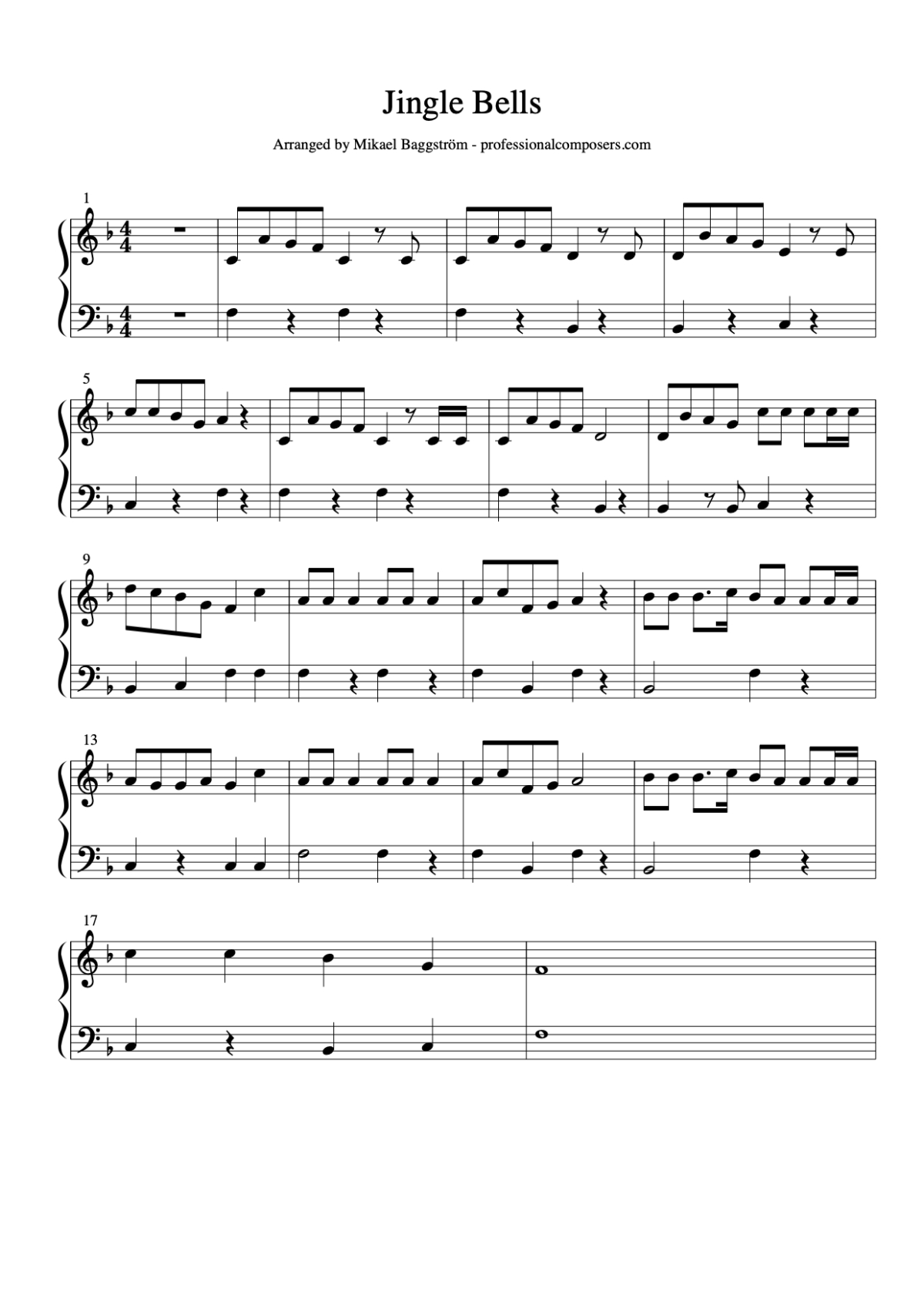 Jingle Bells – Sheet Music (Free Printable) – Professional with regard to Printable Jingle Bells Sheet Music