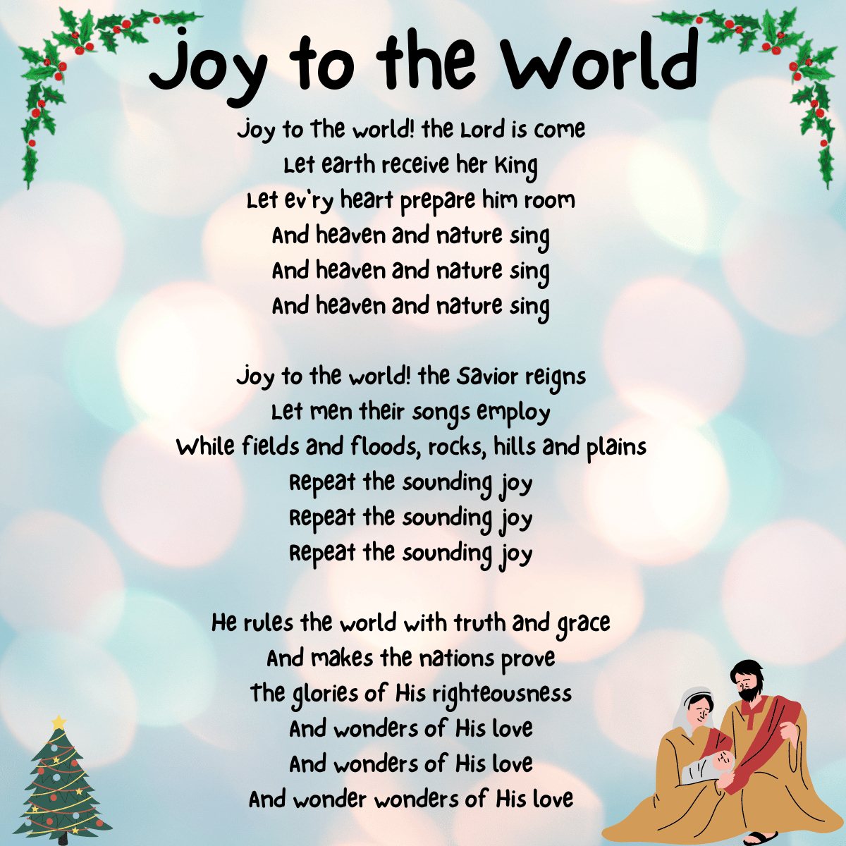 Joy To The World Song (Printable, Origins, And Lyrics) for Printable Lyrics Joy To The World