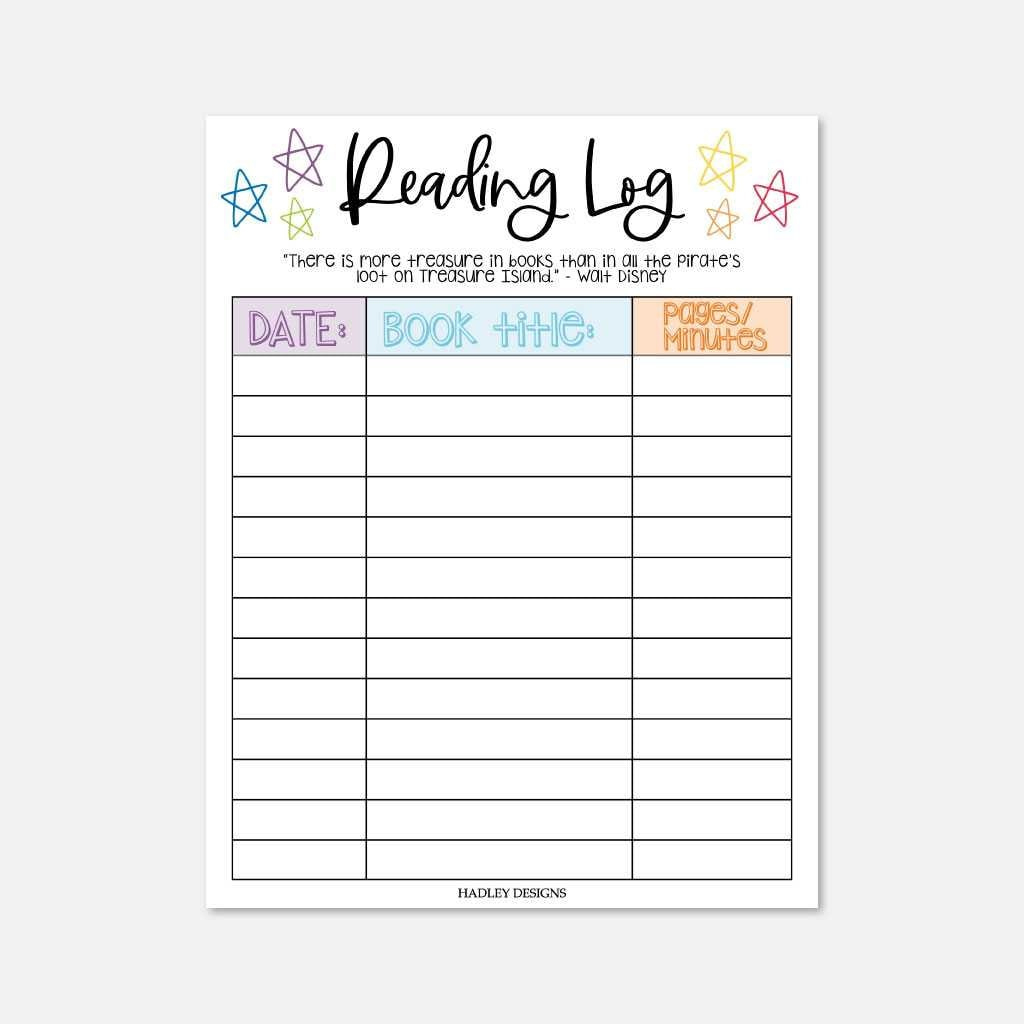 Kids Reading Log Printable, Printable Reading Log For Kids inside Reading Log For Kids Printable