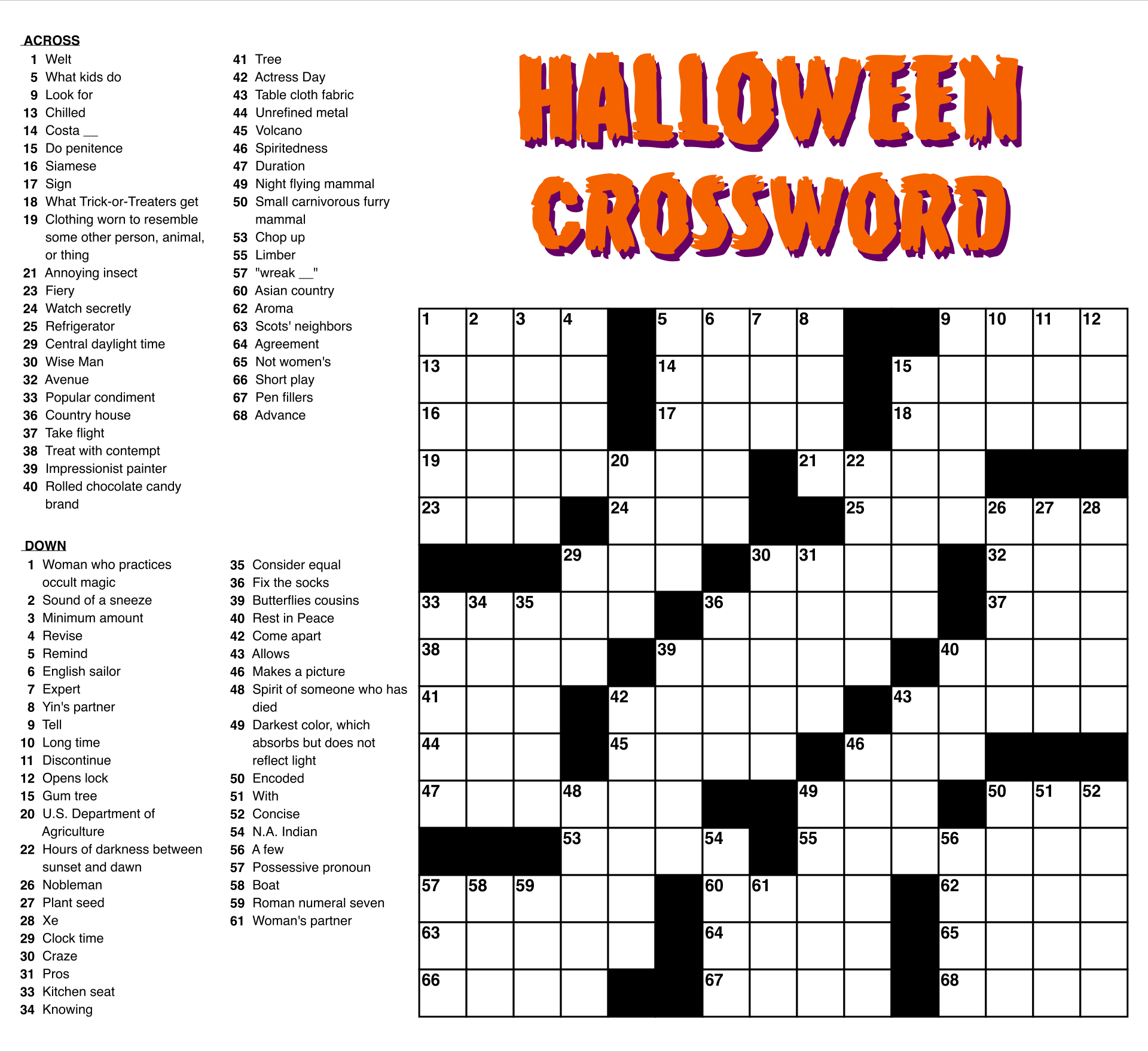 Large Print Easy Crossword Puzzles - 10 Free Pdf Printables with Easy Large Print Crossword Puzzles Printable