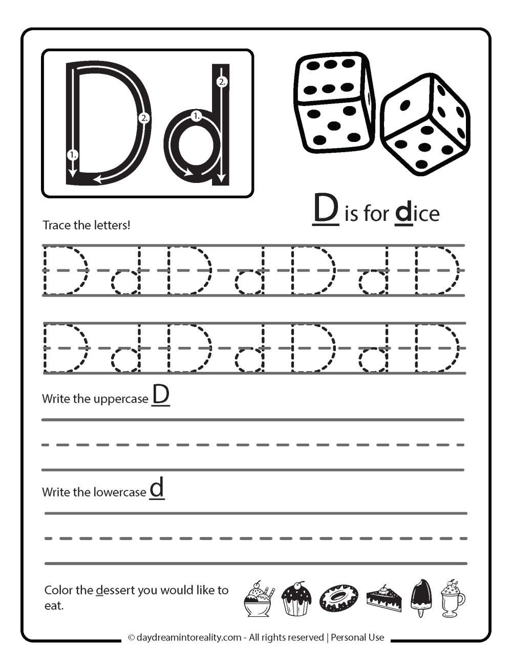 Letter D Worksheets - 55+ Free Pdf Printables ~ Daydream Into Reality for Letter D Worksheets Free Printables