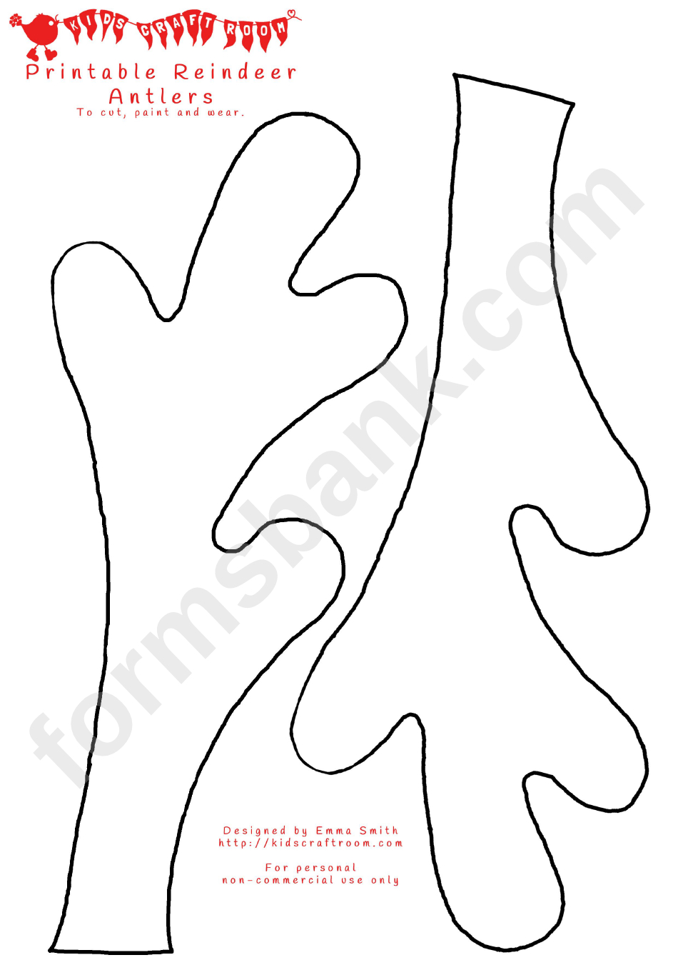 Looking For A Cut-Out Reindeer Antlers Template? Download It For Free! regarding Reindeer Antler Template Printable Free