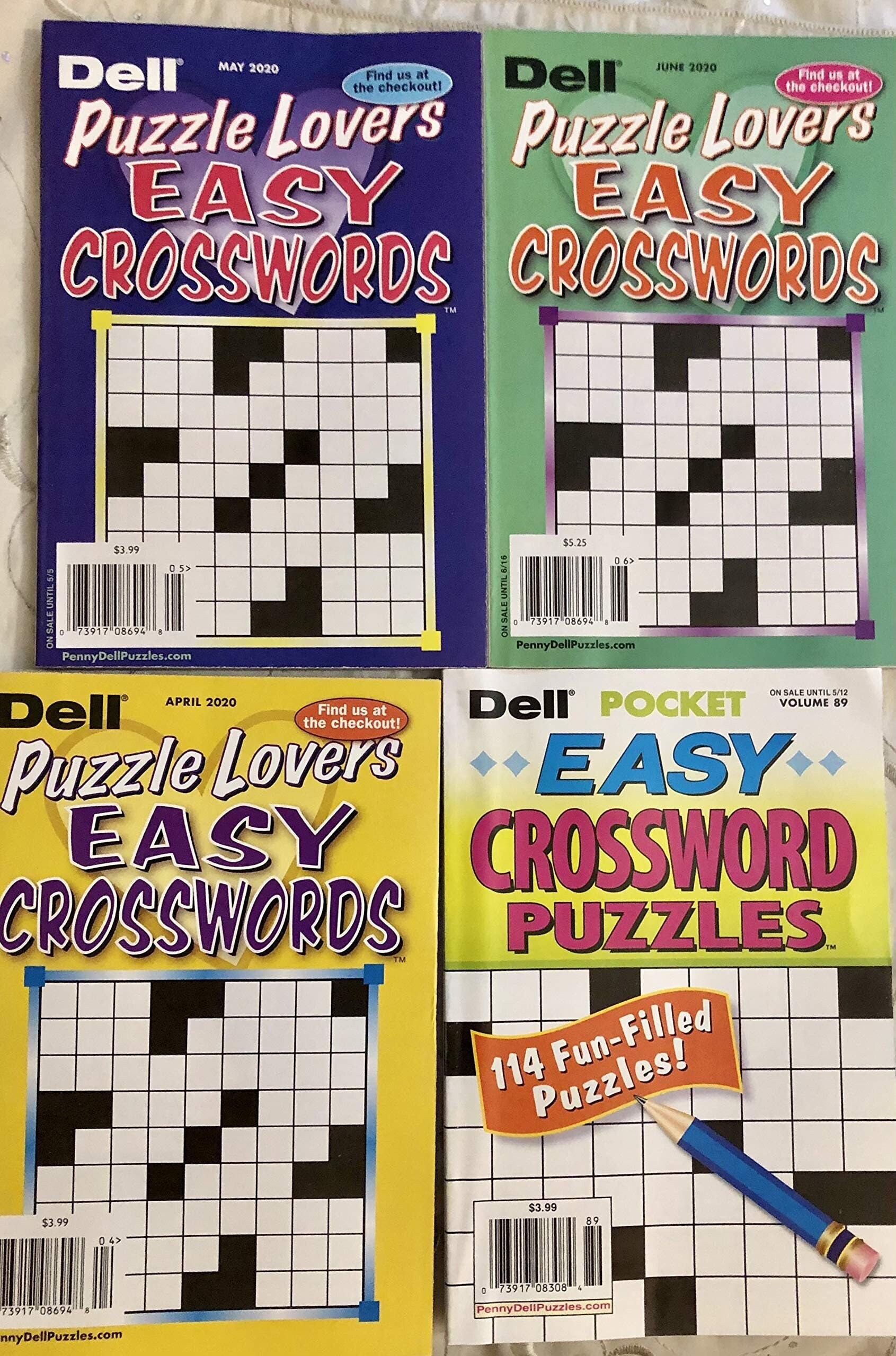 Lot Of 4 Dell Puzzle Lovers Pocket Easy Crosswords Puzzles pertaining to Dell Easy Crossword Puzzles Printable