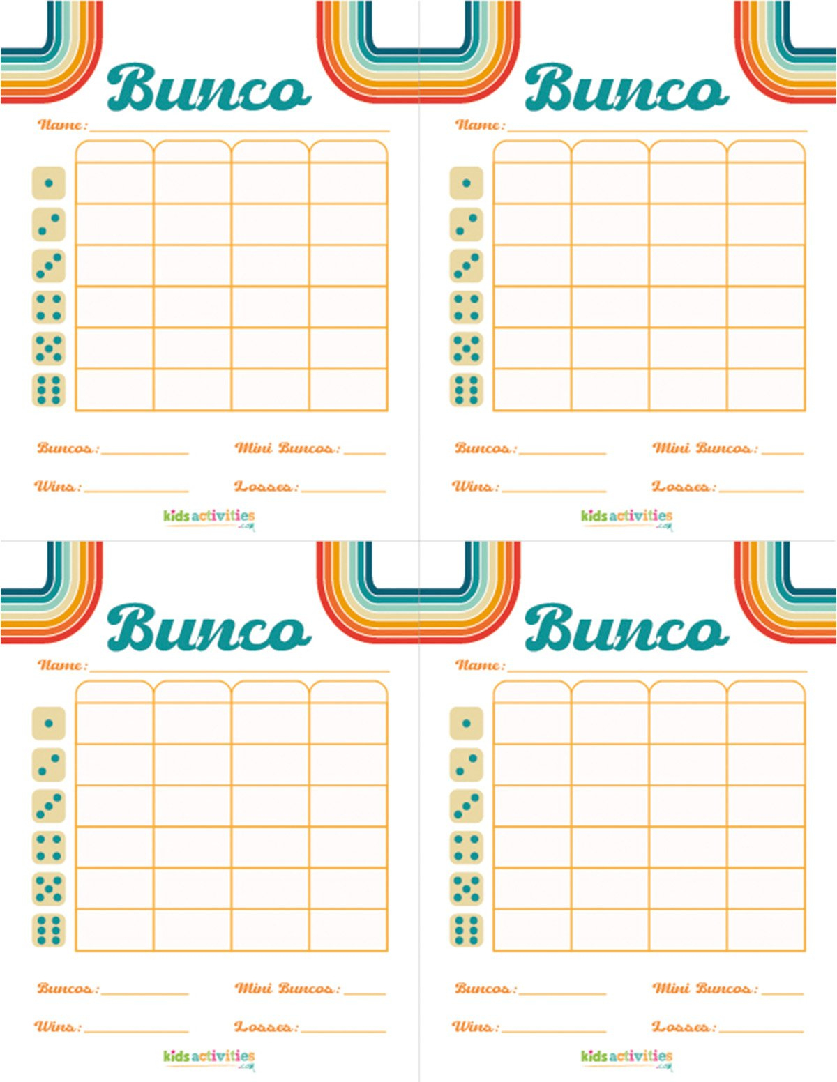 Make A Bunco Party Box With Free Printable Bunco Score Sheets in Printable Free Bunco Score Sheets