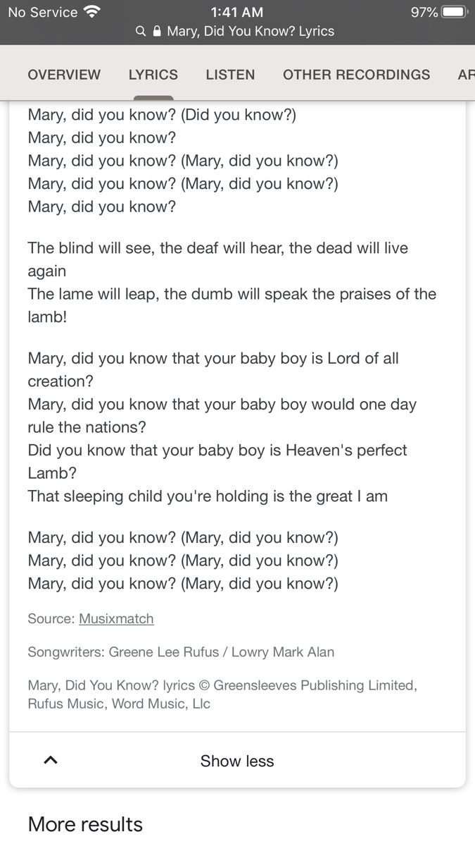Mary, Did You Know? Lyrics for Printable Song Lyrics Mary Did You Know