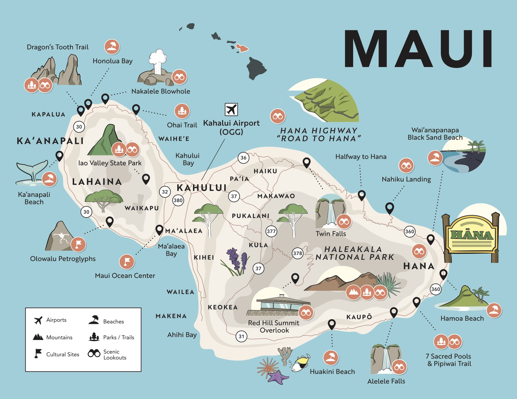 Maui Maps - 8 Maui Maps: Regions, Roads + Points Of Interest with regard to Printable Tourist Map Of Maui