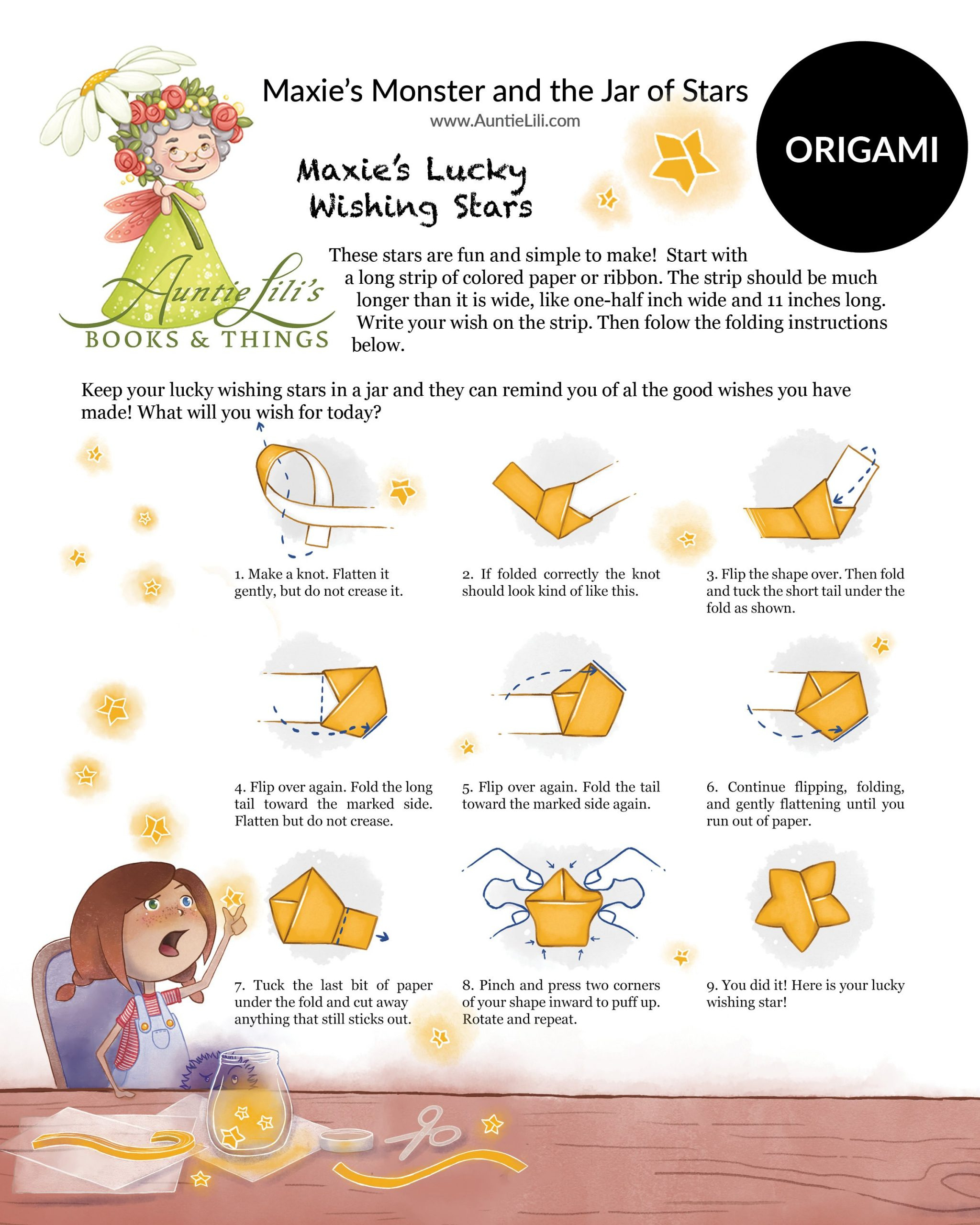 Maxie&amp;#039;S Origami Activity | Download – Auntie Lili&amp;#039;S Books &amp;amp; Things intended for Origami Lucky Star Instructions Printable