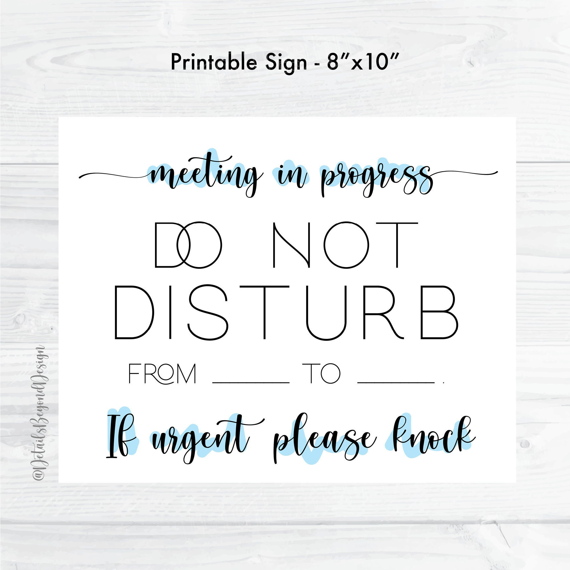 Meeting In Progress - Printable Sign - Instant Download - 8"X10 with regard to Cute Meeting in Progress Sign Printable Free