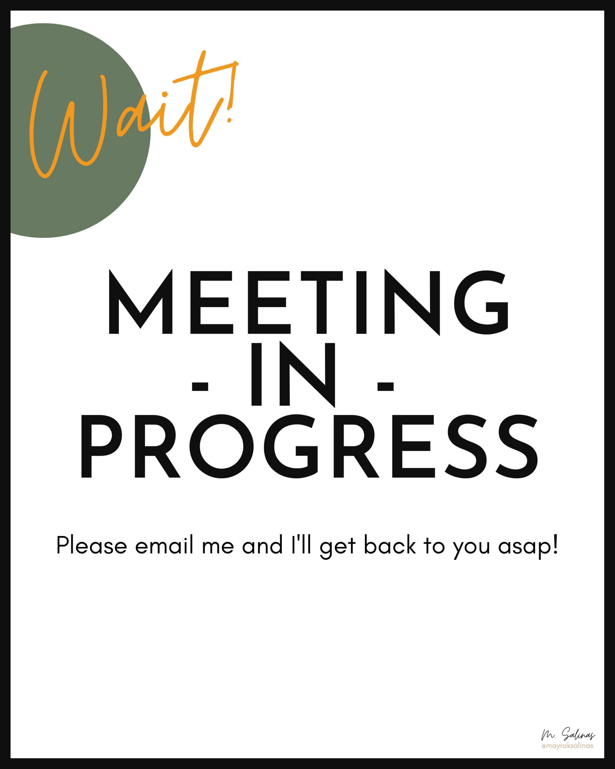 Meeting In Progress Sign Printable - Etsy in Cute Meeting In Progress Sign Printable Free