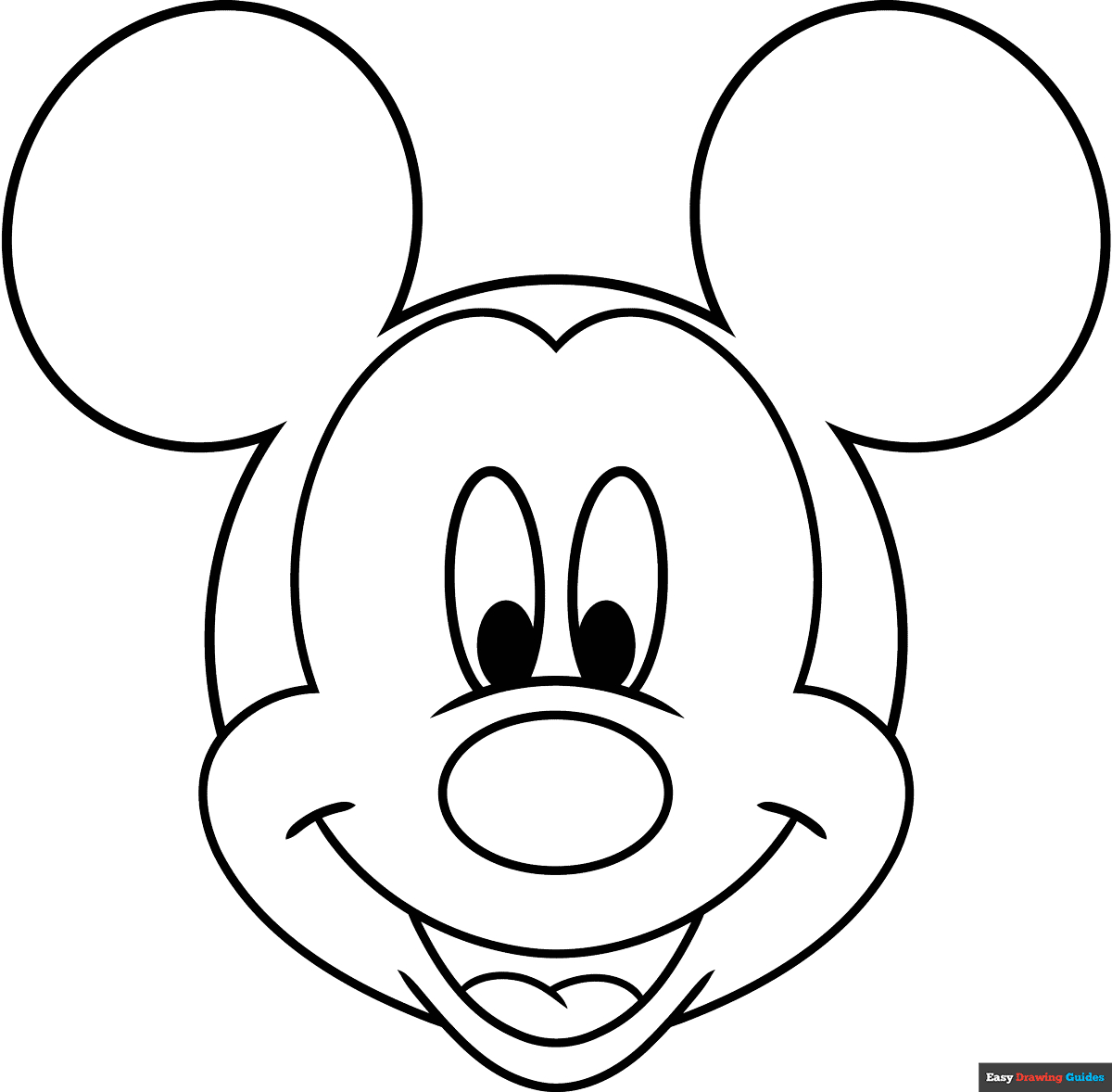 Mickey Mouse Face Coloring Page | Easy Drawing Guides pertaining to Printable Mickey Mouse Face Images