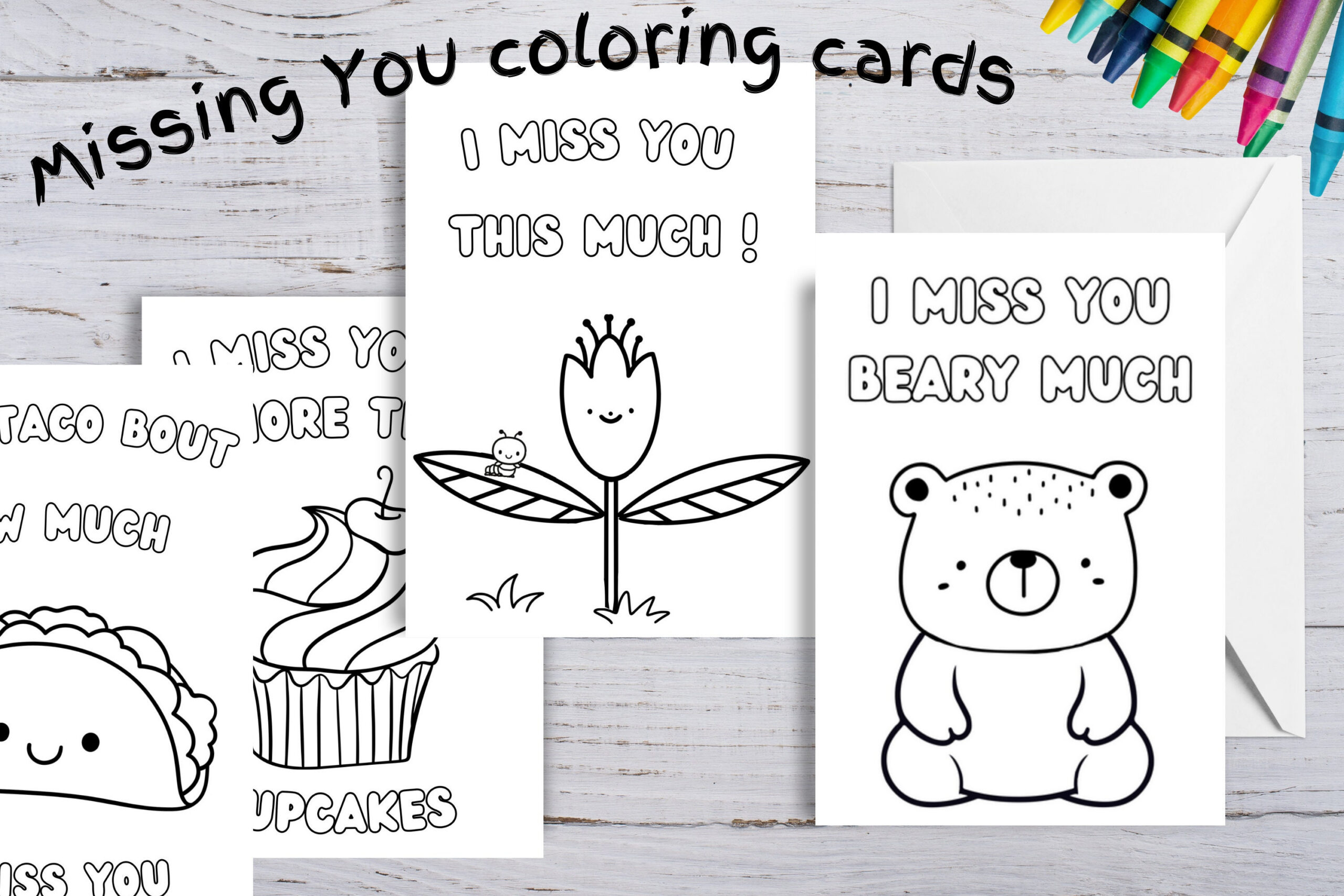 Miss You Coloring Cards Printable, Kids Coloring Cards, Color Your throughout Printable I Miss You Cards
