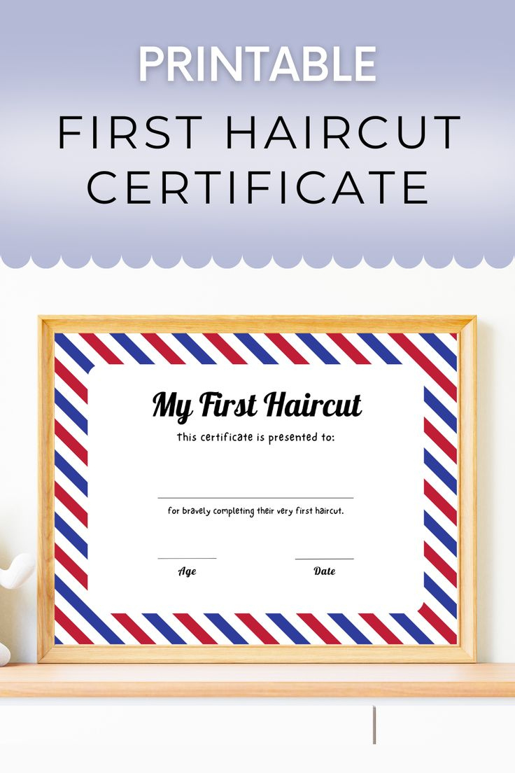 My First Haircut Certificate Printable First Haircut Keepsake regarding My First Haircut Certificate Free Printable